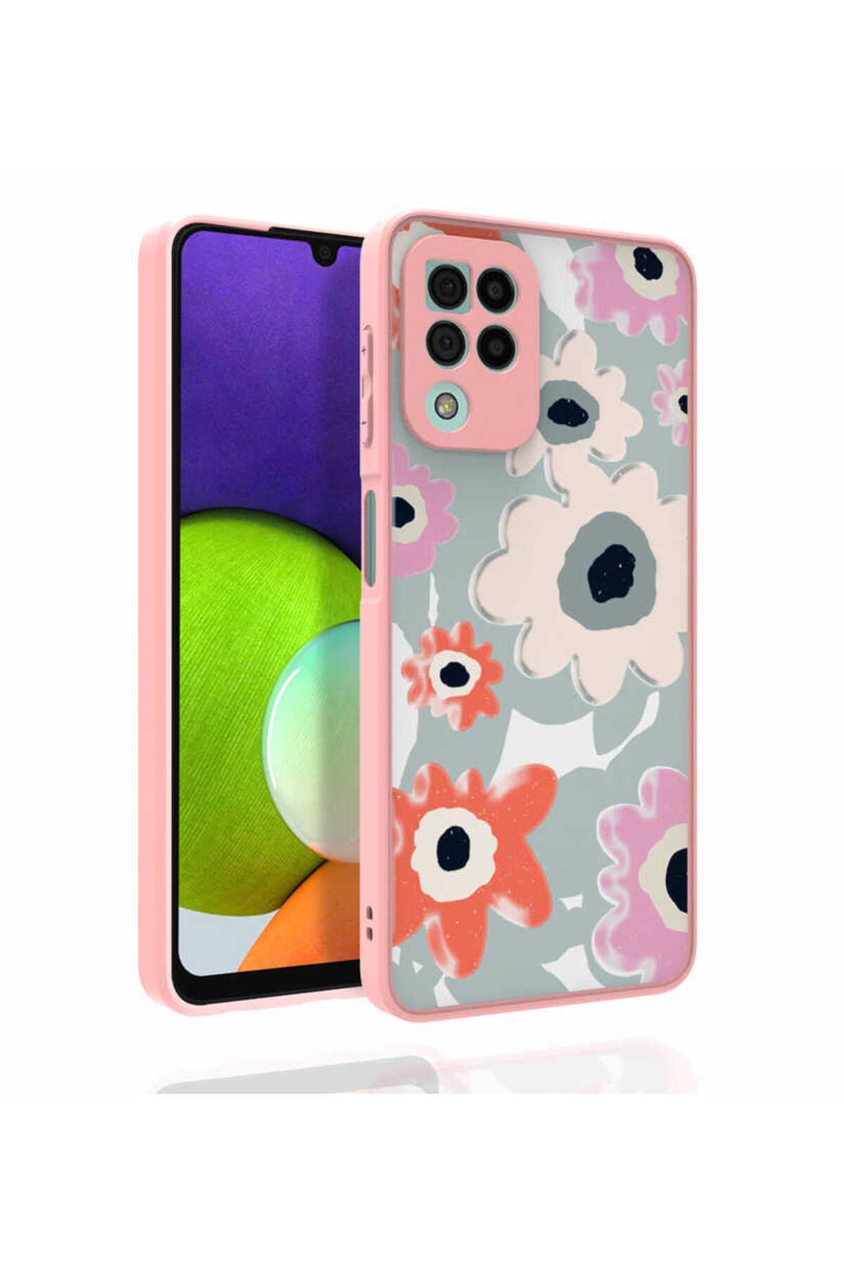 Galaxy A22 4G Kılıf Desenli Kamera Korumalı Parlak NVTH Nora Kapak - NO5