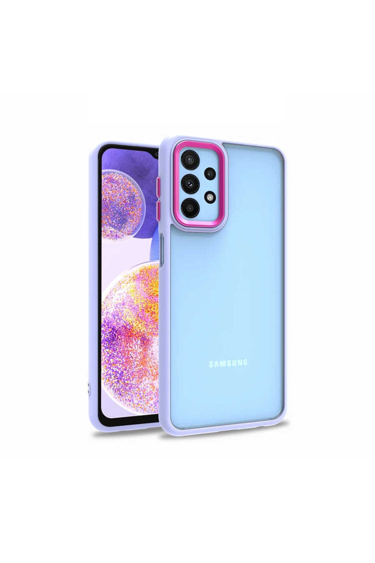 Galaxy A23 Kılıf NVTH Flora Kapak - Lila