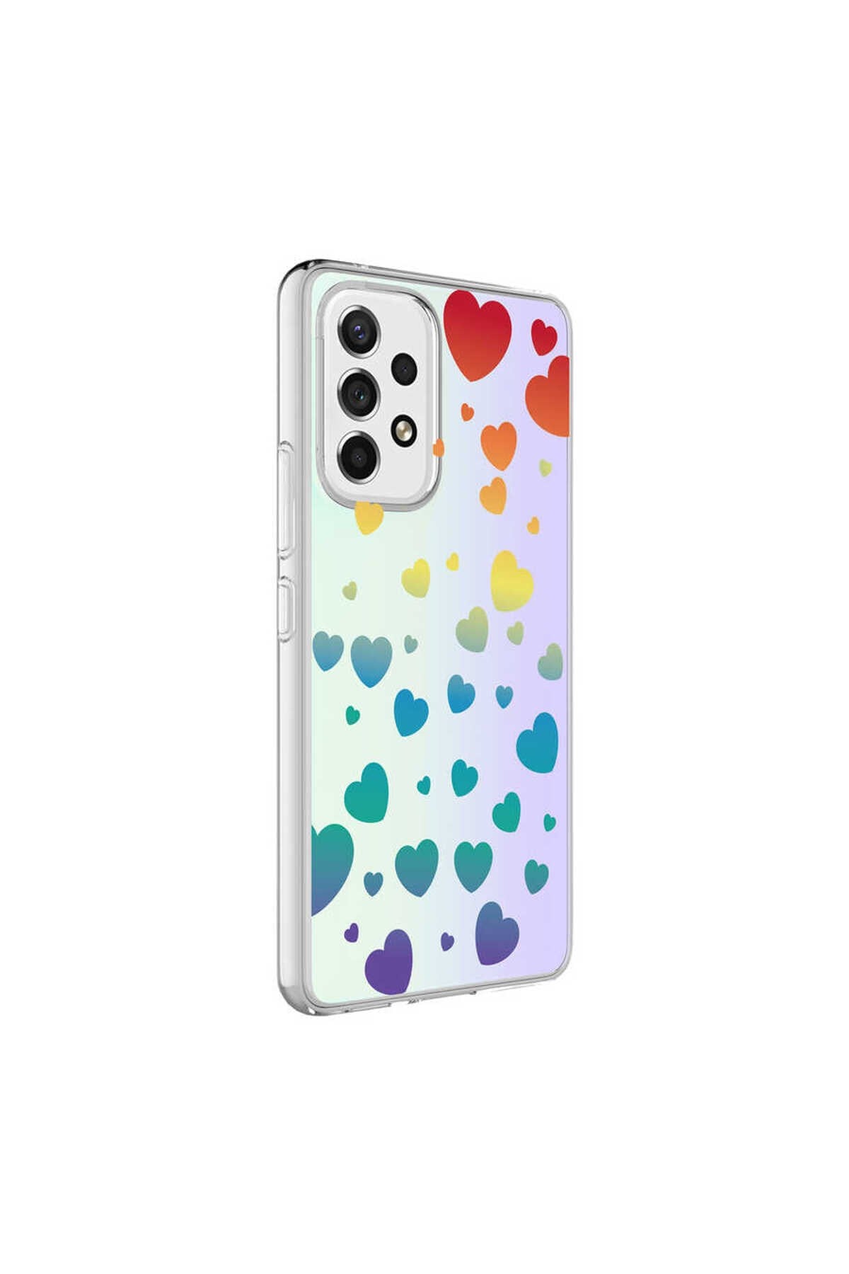 Galaxy A23 Kılıf NVTH M-Blue Desenli Kapak - Heart No3