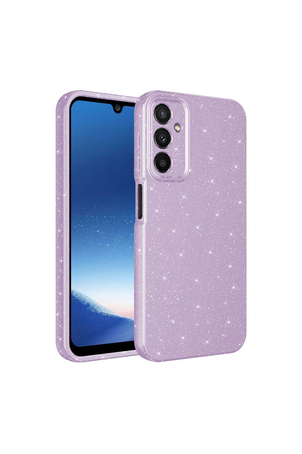 Galaxy A25 Kılıf Kamera Korumalı Simli Lüks NVTH Koton Kapak - Lila