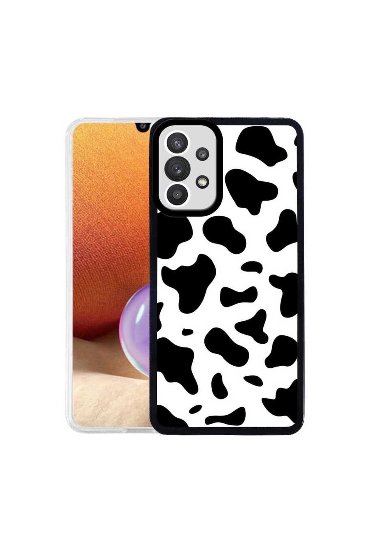 Galaxy A32 4G Kılıf NVTH M-Fit Desenli Kapak - Cow No1