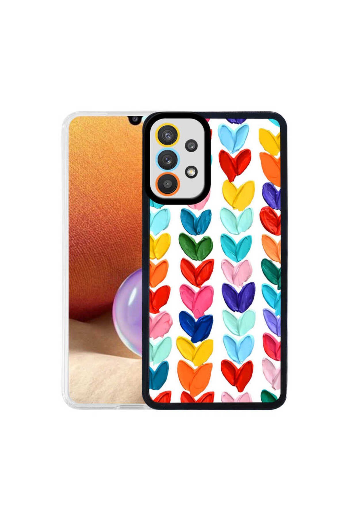 Galaxy A32 4G Kılıf NVTH M-Fit Desenli Kapak - Heart No6