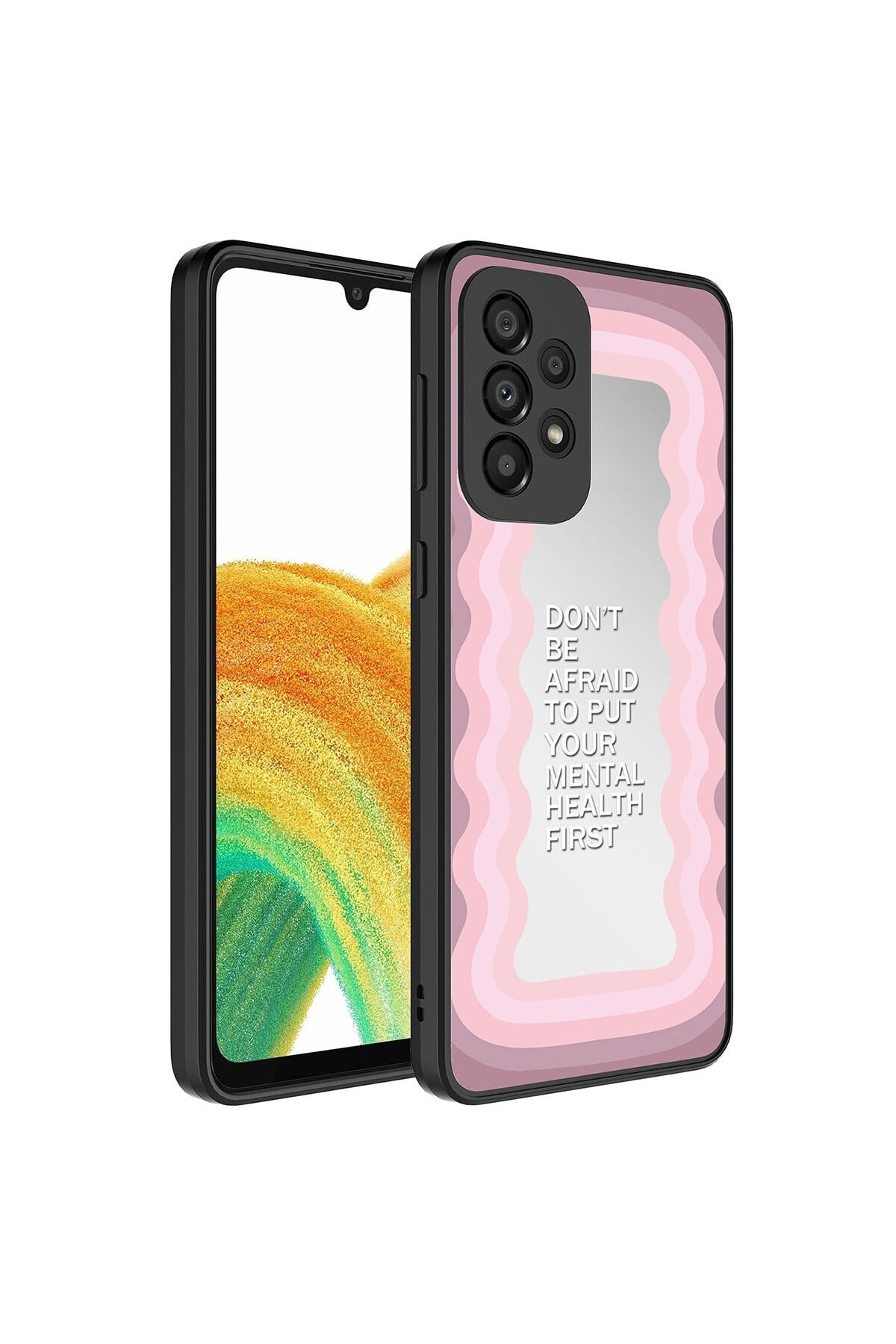 Galaxy A33 5G Kılıf Aynalı Desenli Kamera Korumalı Parlak NVTH Mirror Kapak - Ayna