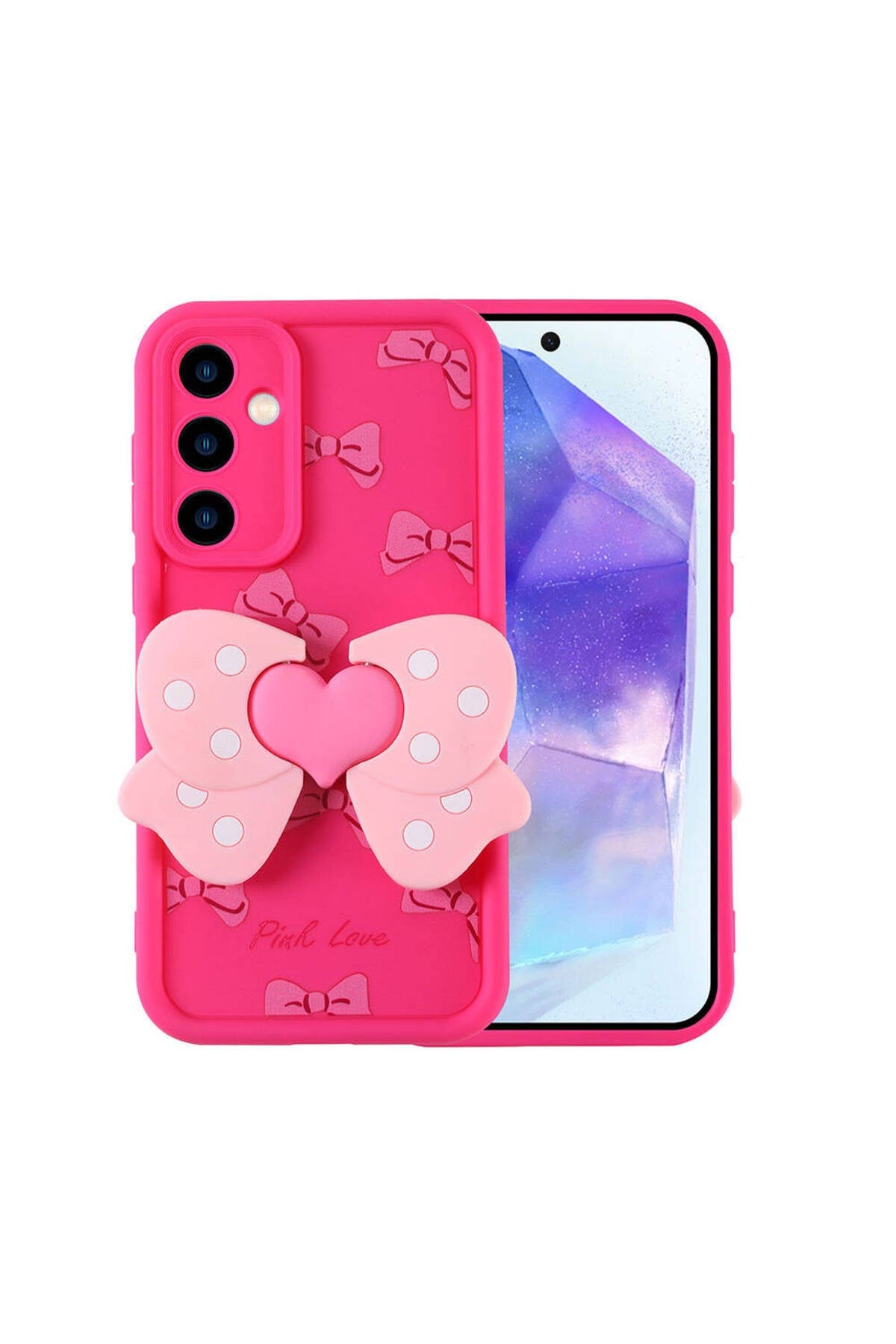 Galaxy A35 Kılıf Kamera Korumalı Figür Tasarımlı NVTH Kapya Kapak - Pembe Koyu
