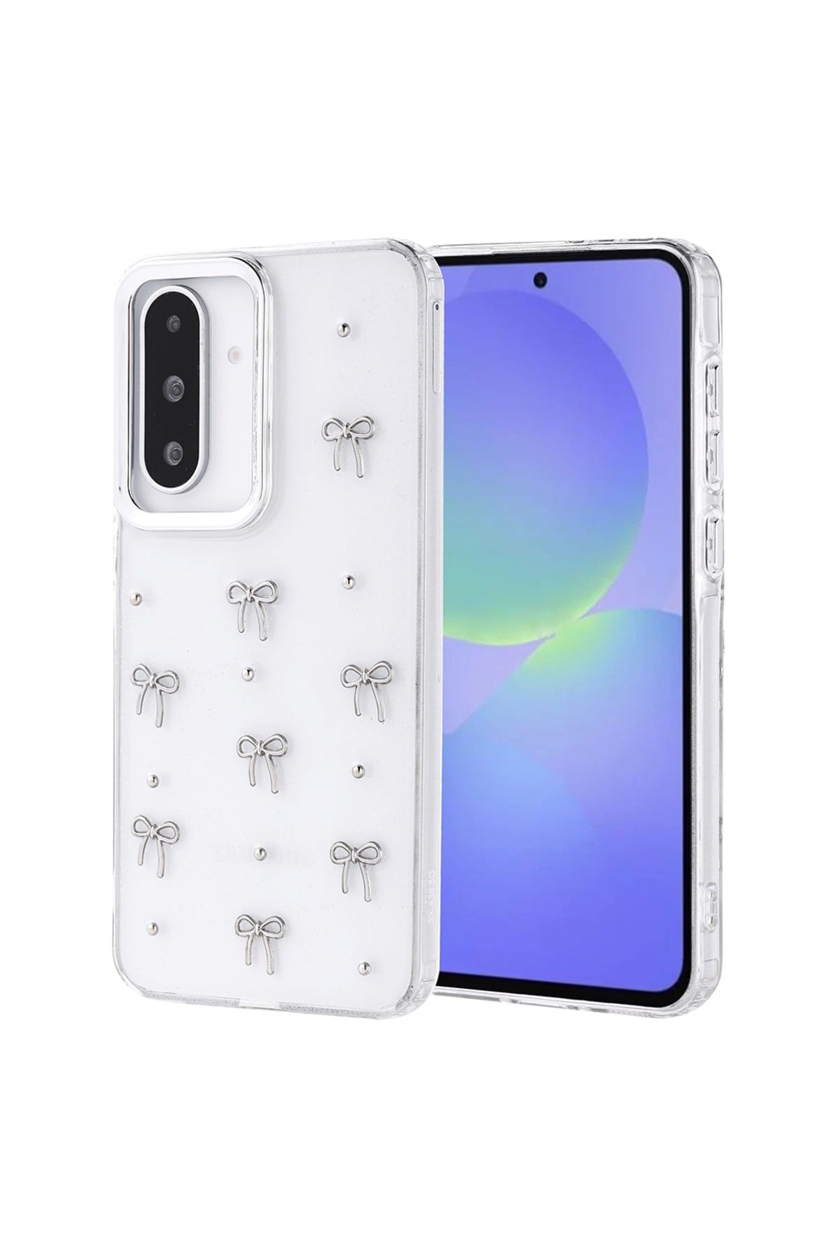 Galaxy A36 Kılıf Airbag Tasarımlı Simli Şeffaf NVTH Kutup Kapak - Fiyonk
