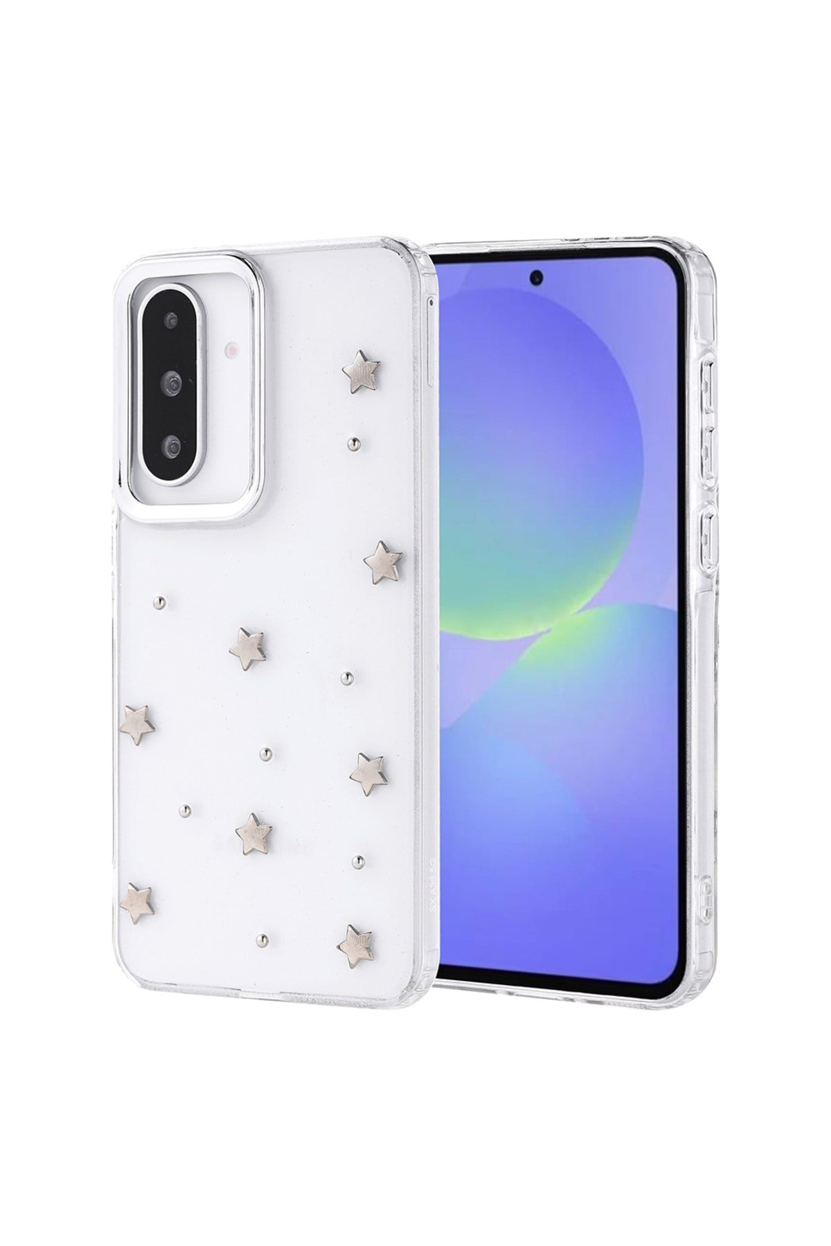 Galaxy A36 Kılıf Airbag Tasarımlı Simli Şeffaf NVTH Kutup Kapak - Yıldız