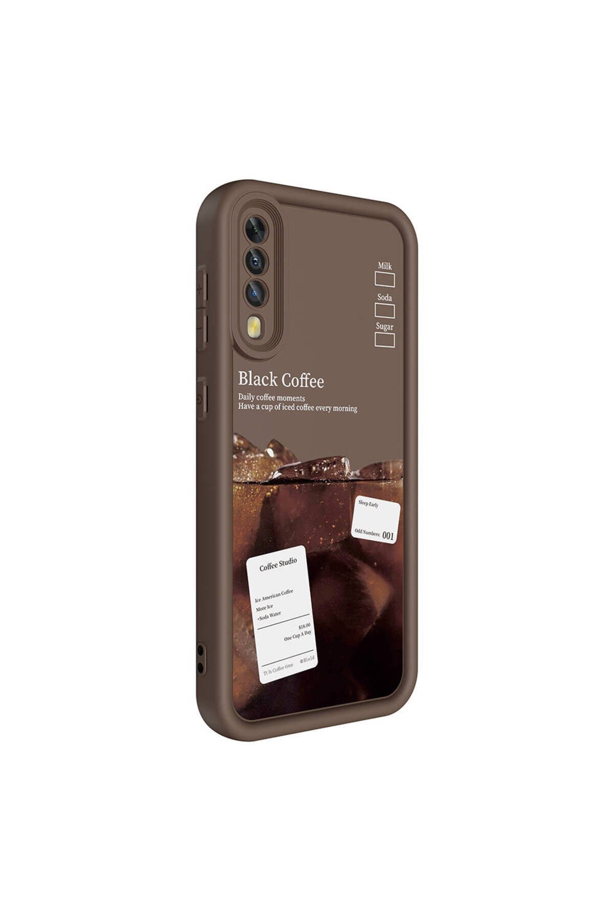 Galaxy A50 Kılıf Kamera Korumalı Baskılı Arka Yüzey NVTH Klas Kapak - Koyu Kahve