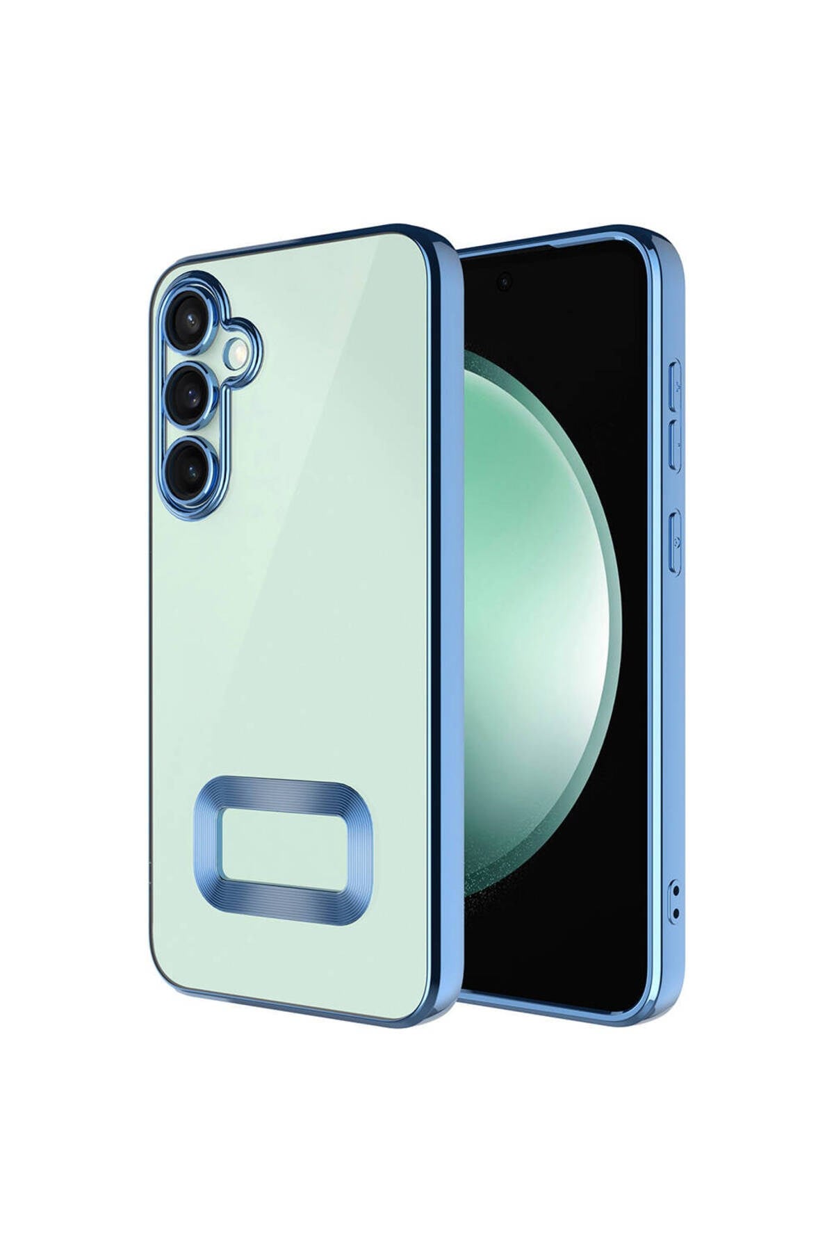 Galaxy A55 Kılıf Kamera Korumalı Logo Gösteren NVTH Omega Kapak - Sierra Mavi