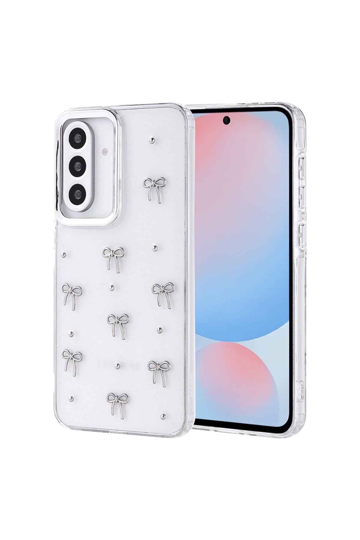 Galaxy A56 Kılıf Airbag Tasarımlı Simli Şeffaf NVTH Kutup Kapak - Fiyonk