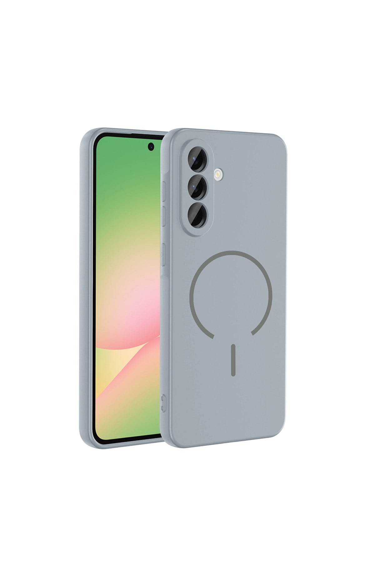 Galaxy A56 Kılıf M-safe Şarj Özellikli NVTH Meta Kapak - Titanyum-Gri