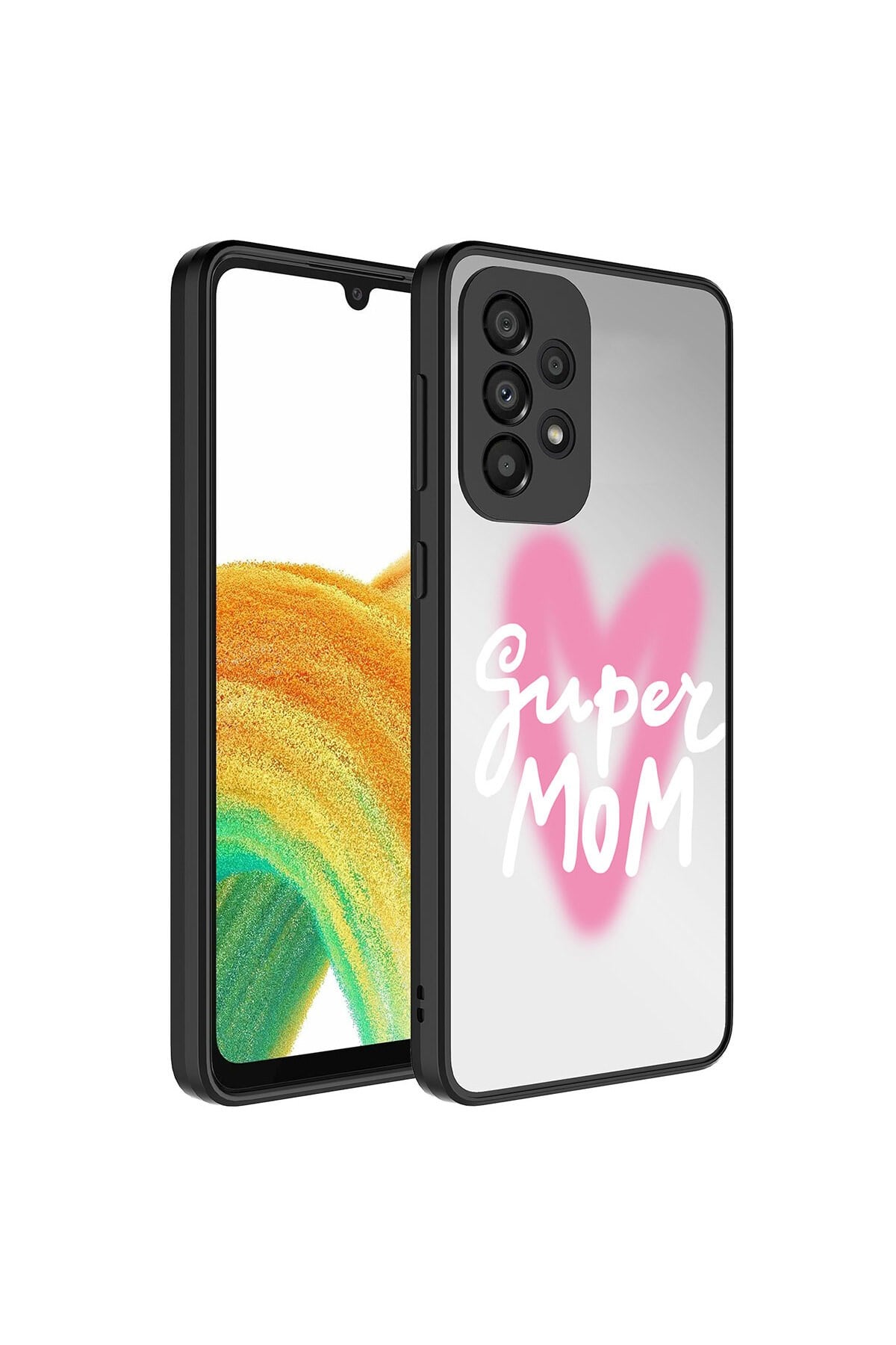 Galaxy A73 Kılıf Aynalı Desenli Kamera Korumalı Parlak NVTH Mirror Kapak - Süper Anne