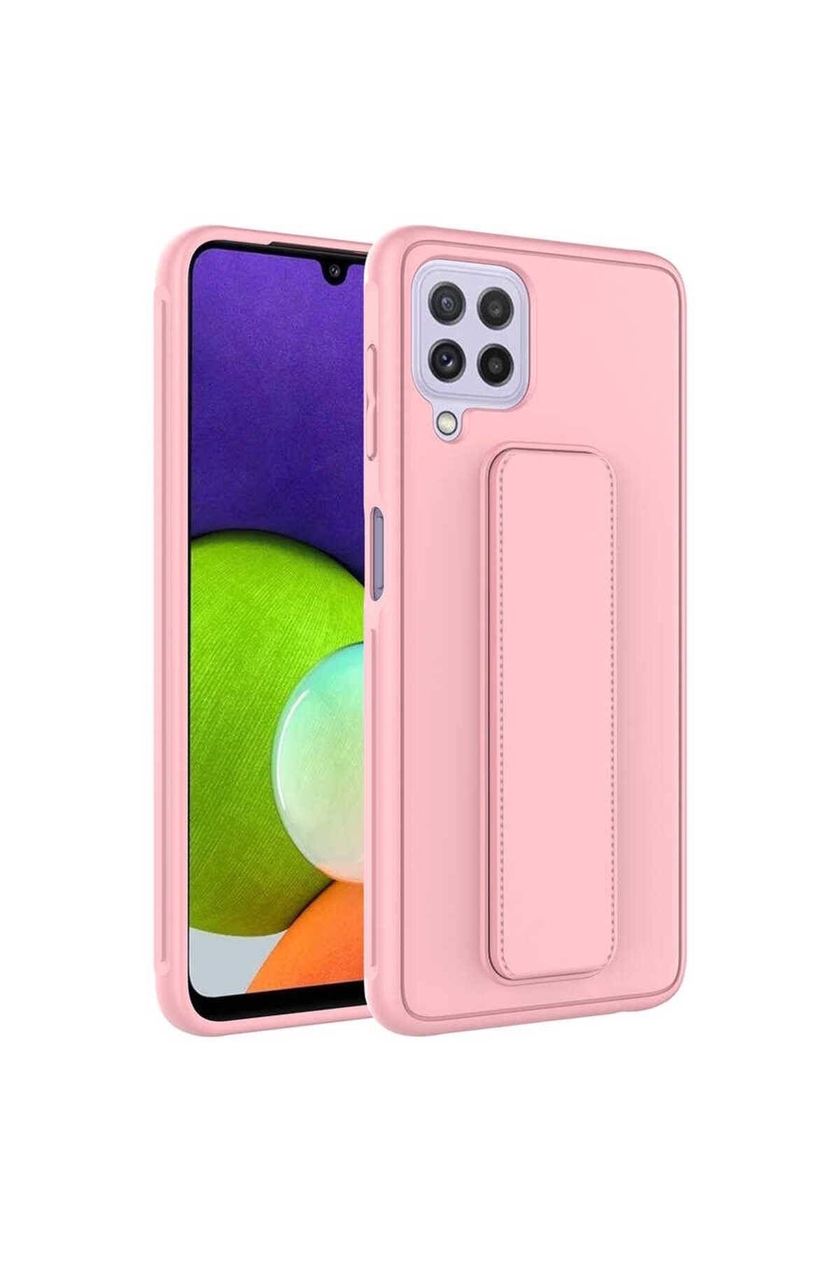 Galaxy M22 Kılıf NVTH Qstand Kapak - Pembe