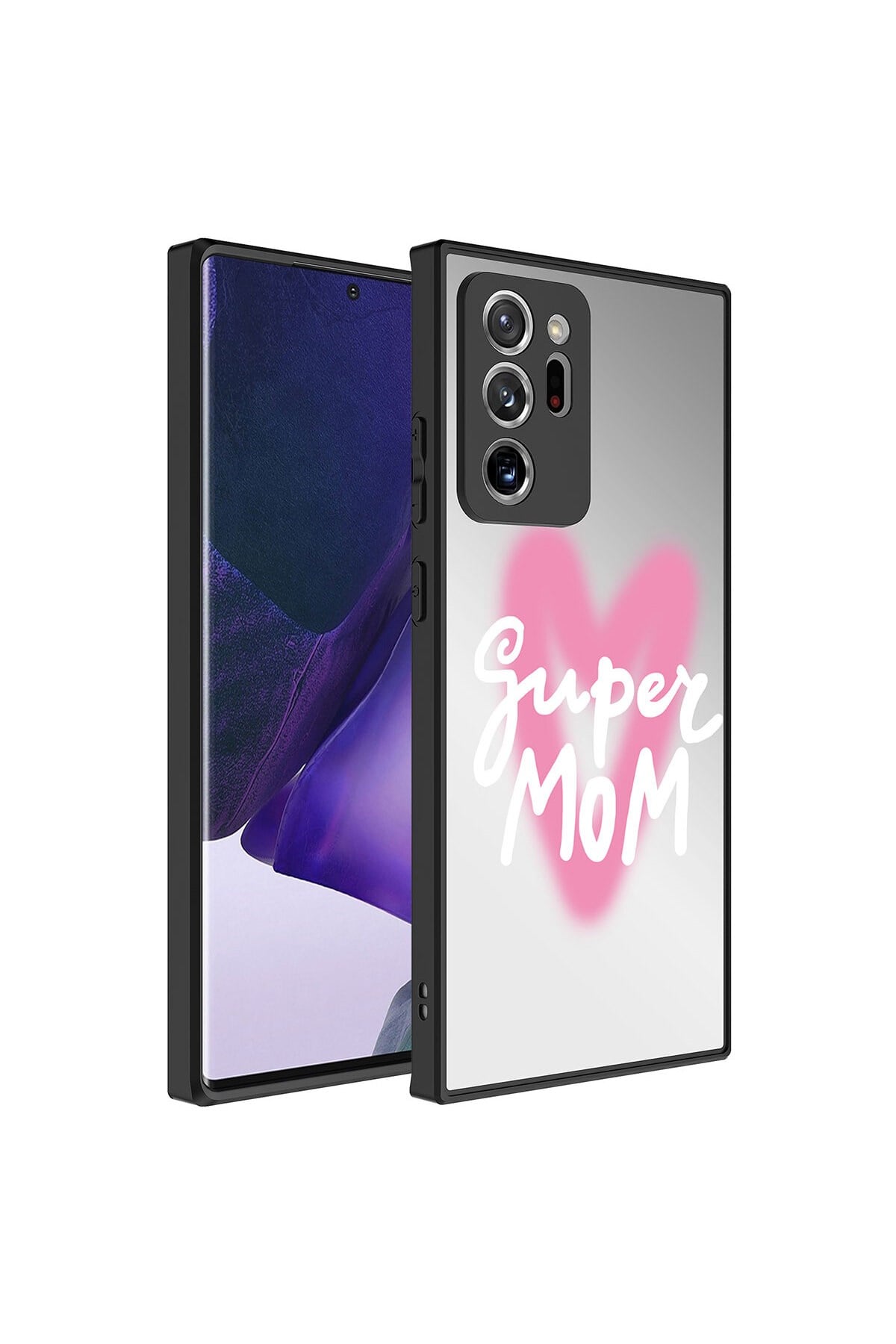 Galaxy Note 20 Ultra Uyumlu Aynalı Desenli Kamera Korumalı Parlak NVTH Mirror Kılıf-Süper An