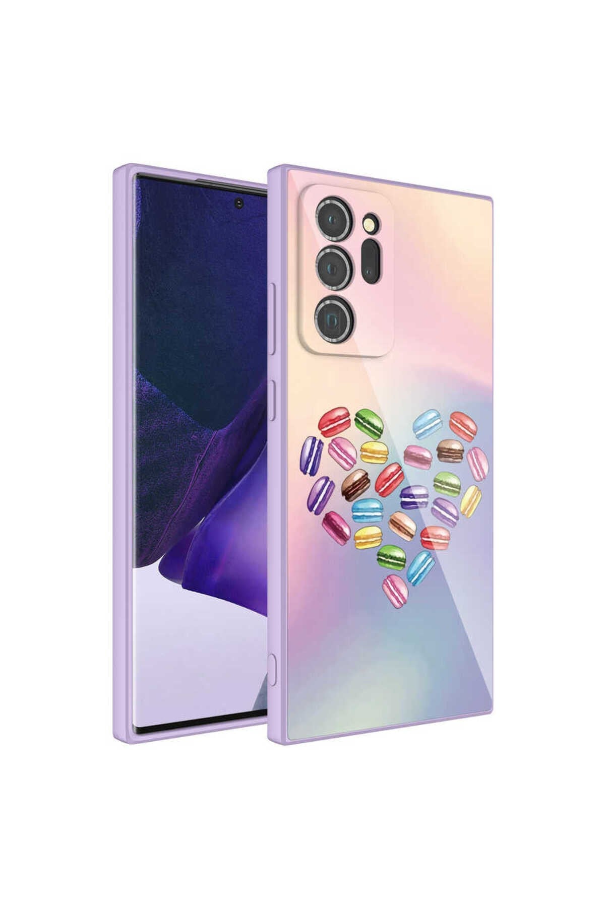 Galaxy Note 20 Ultra Uyumlu Kamera Korumalı Desenli Sert Silikon NVTH Epoksi Kılıf-NO1