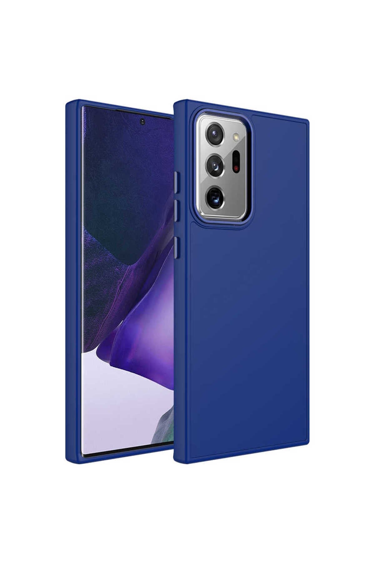 Galaxy Note 20 Ultra Uyumlu Metal Çerçeve ve Buton Tasarımlı Silikon NVTH Luna Kılıf-Laciver