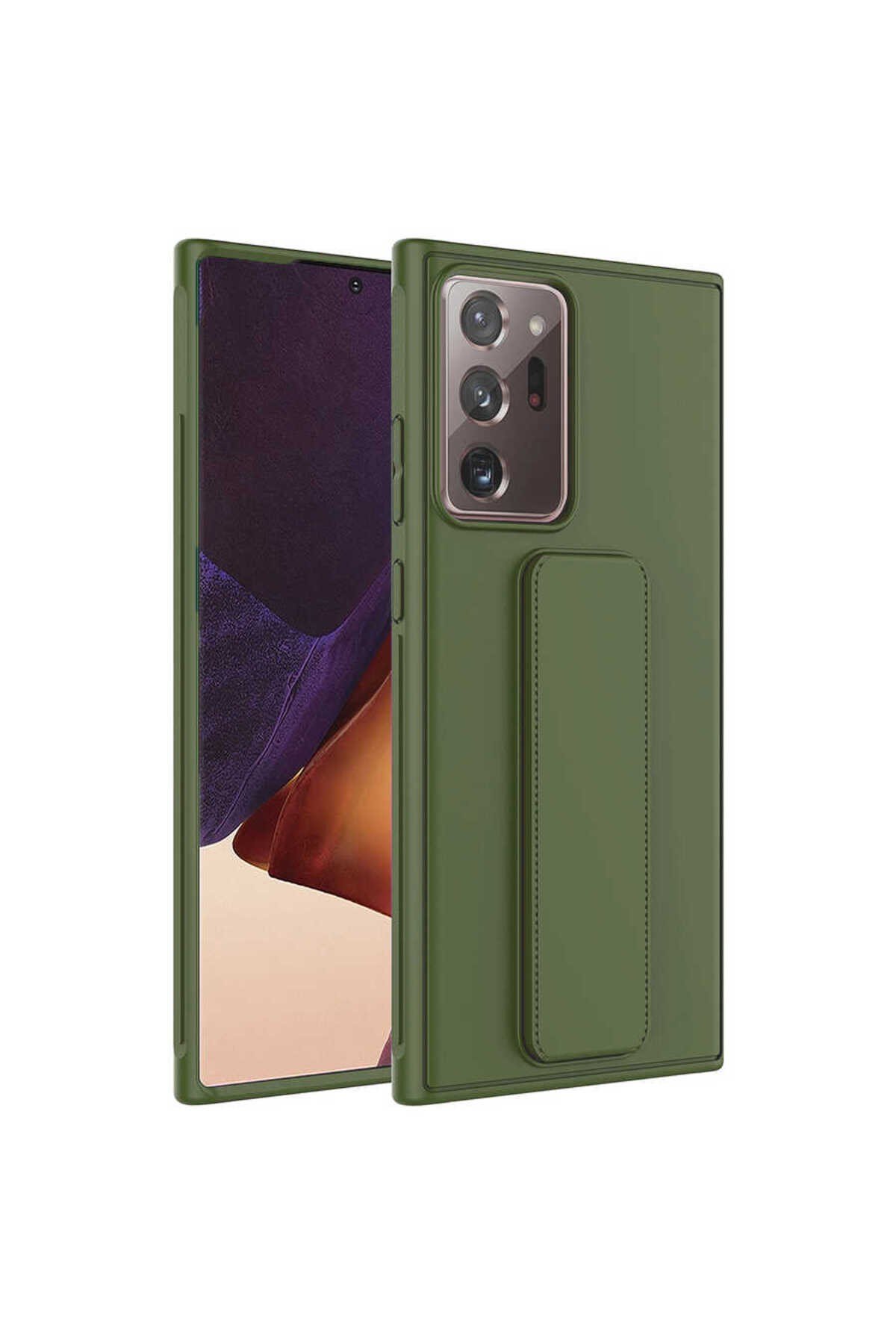 Galaxy Note 20 Ultra Uyumlu NVTH Qstand Kılıf-Koyu Yeşil