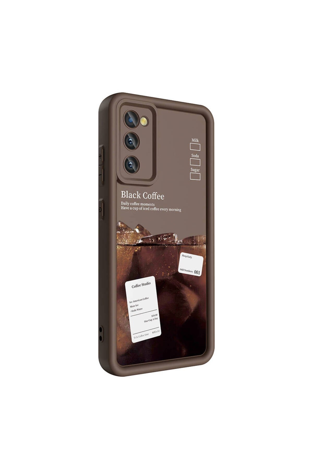 Galaxy S20 FE Kılıf Kamera Korumalı Baskılı Arka Yüzey NVTH Klas Kapak - Koyu Kahve