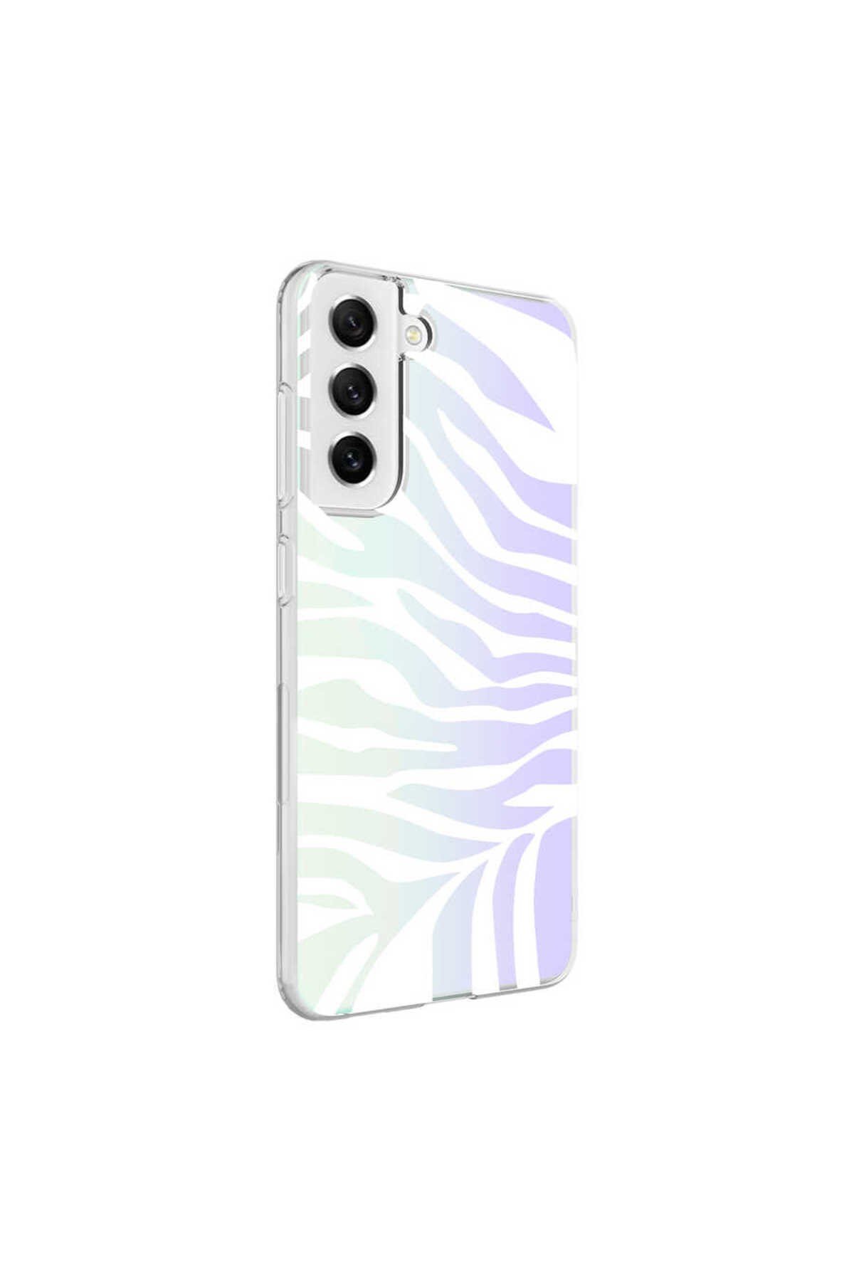 Galaxy S21 FE Uyumlu NVTH M-Blue Desenli Kılıf-Zebra No1
