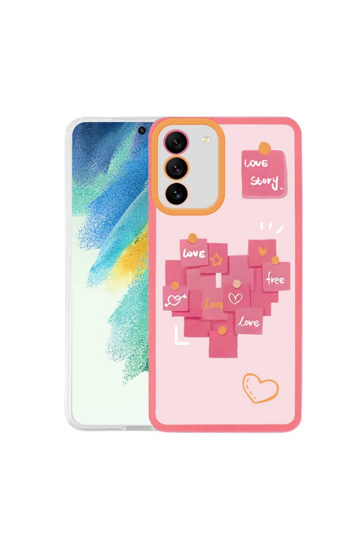 Galaxy S21 FE Uyumlu NVTH M-Fit Desenli Kılıf-Love Story No2
