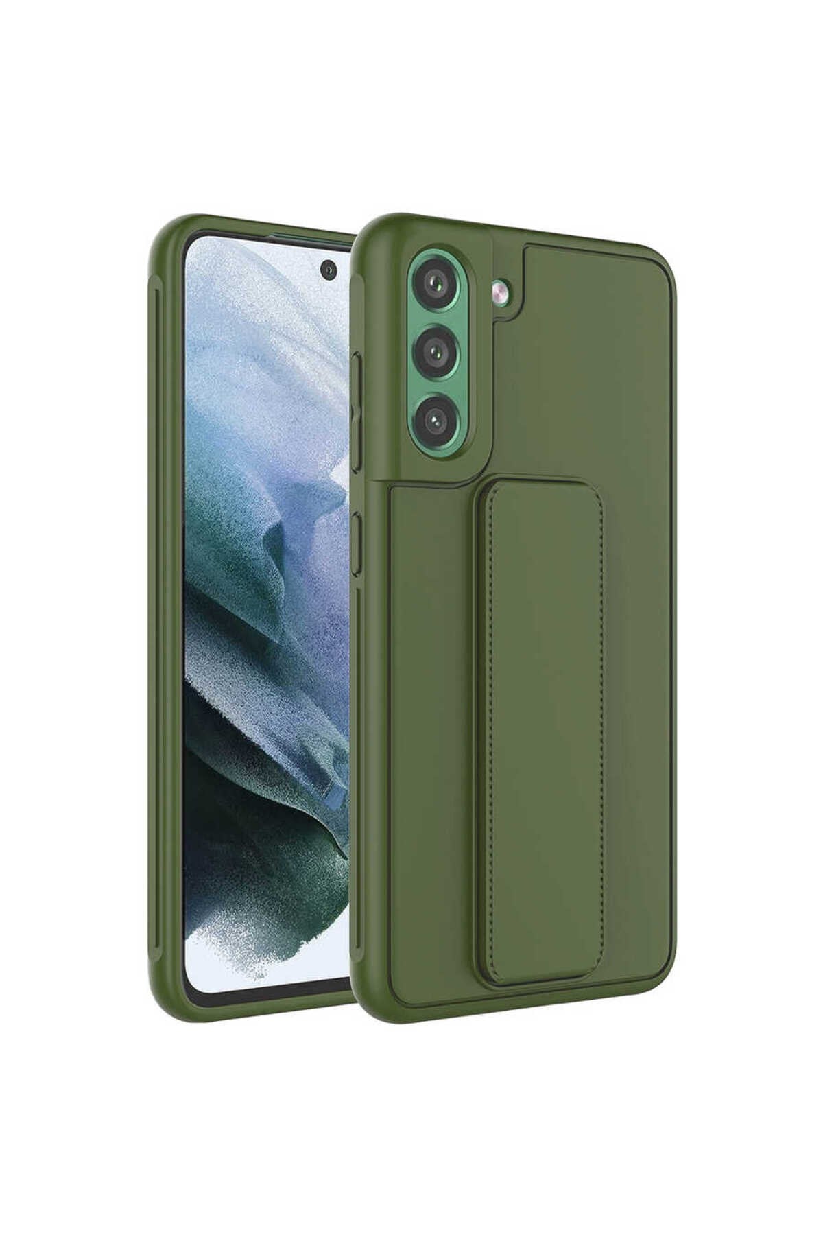 Galaxy S21 FE Uyumlu NVTH Qstand Kılıf-Koyu Yeşil
