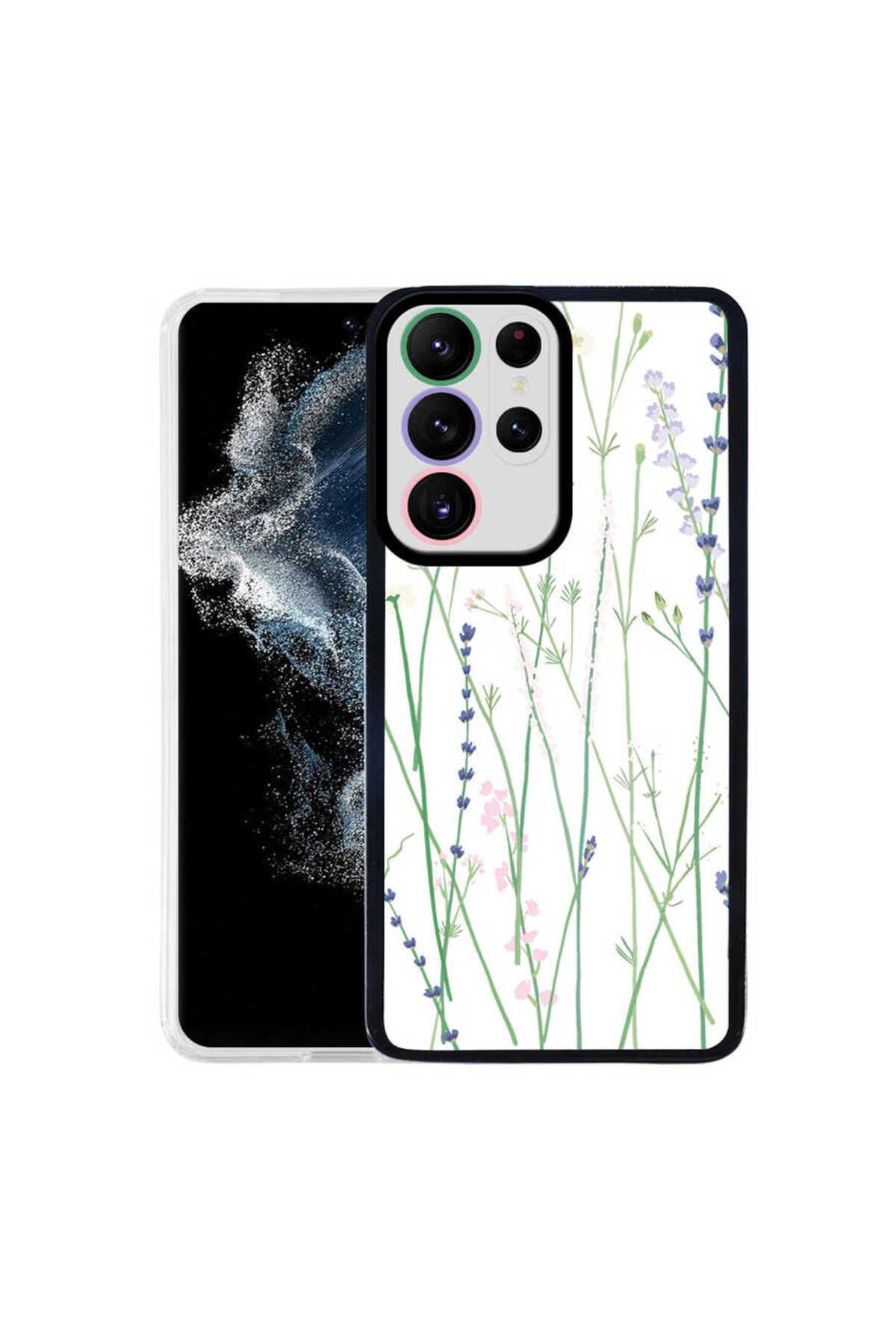 Galaxy S22 Ultra Uyumlu NVTH M-Fit Desenli Kılıf-Flower No4
