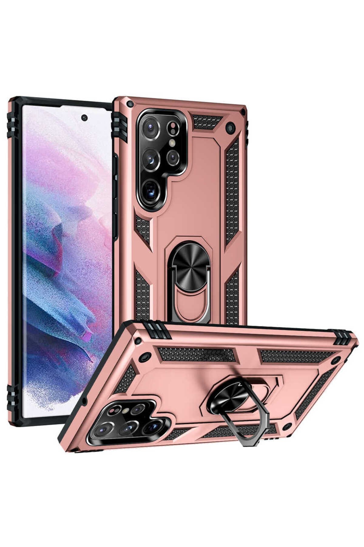Galaxy S22 Ultra Uyumlu NVTH Vega Kılıf-Rose Gold