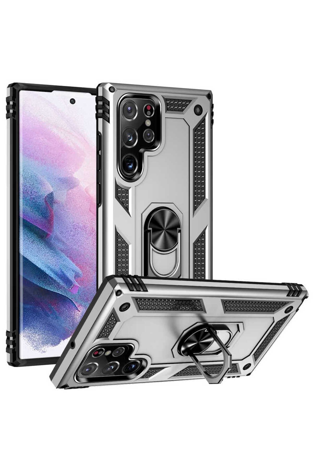 Galaxy S22 Ultra Uyumlu NVTH Vega Kılıf-Gri