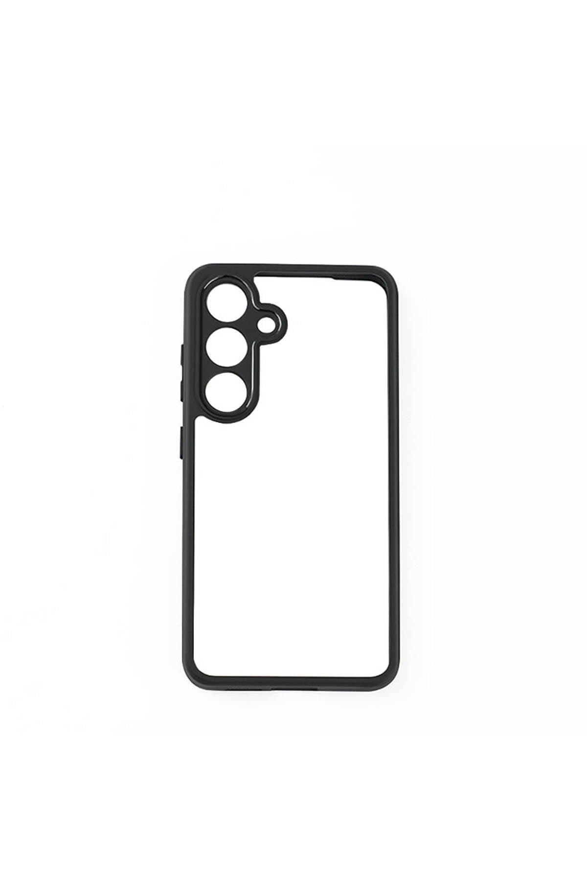 Galaxy S24 Plus Uyumlu Kamera Korumalı Şeffaf Arka Yüzey NVTH New Roll Kılıf-Siyah