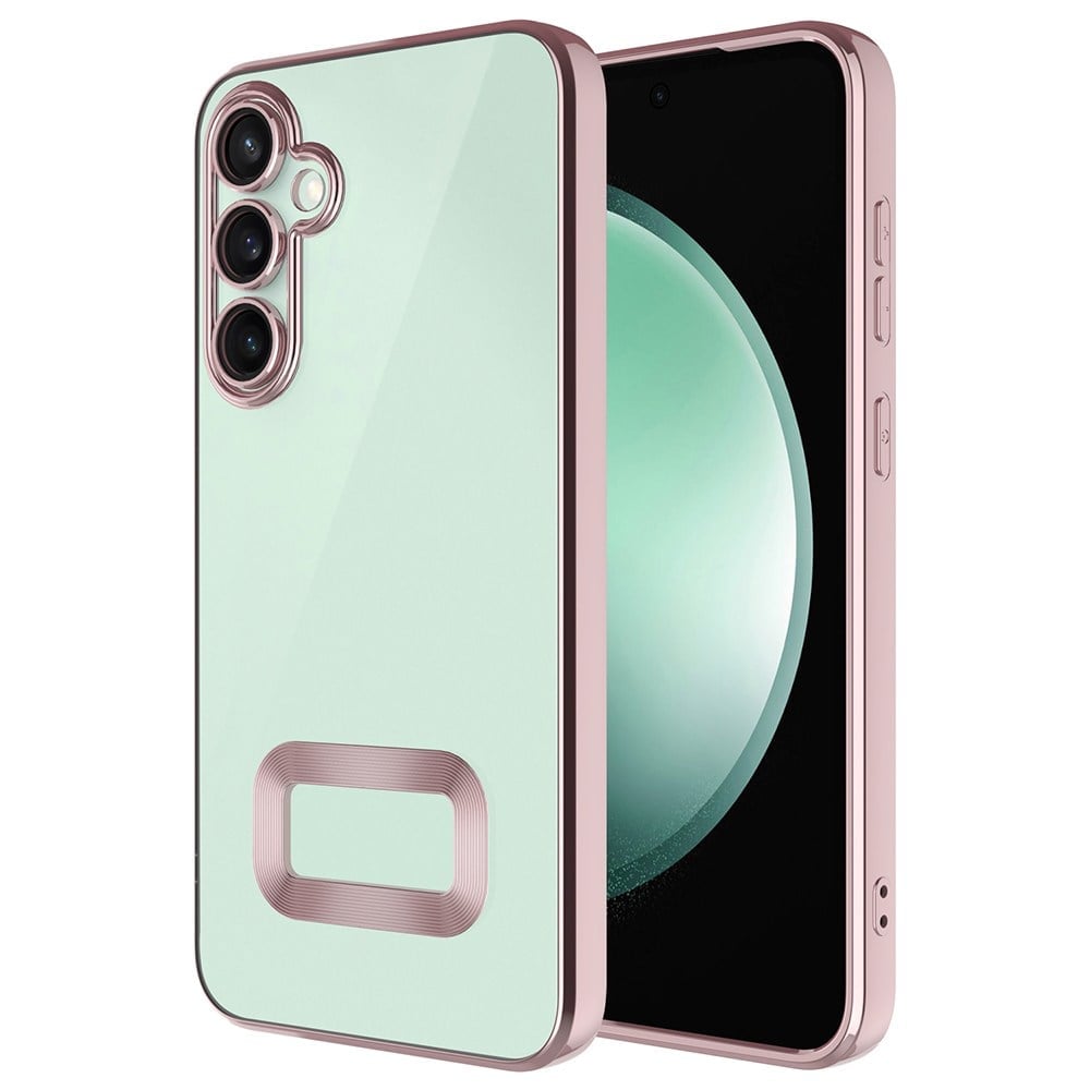Galaxy S25 FE Kılıf Kamera Korumalı Logo Gösteren NVTH Omega Kapak - Rose Gold