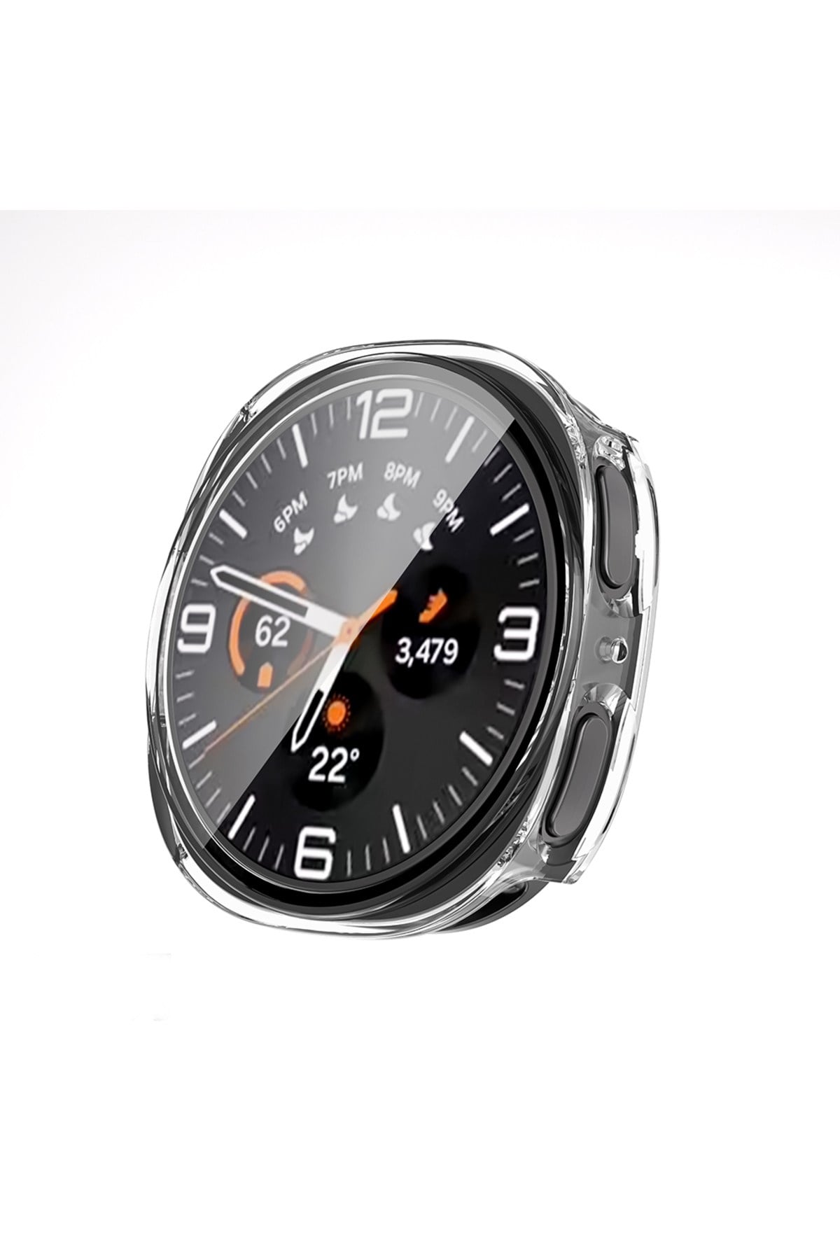 Galaxy Watch 8 44mm Sert PC Kasa ve Ekran Koruyucu NVTH Watch Gard 38 - Şeffaf