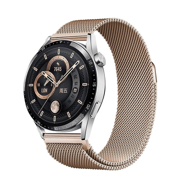 Galaxy Watch Active 2 40mm NVTH Band-12 20mm Metal Hasır Kordon-Rose Gold