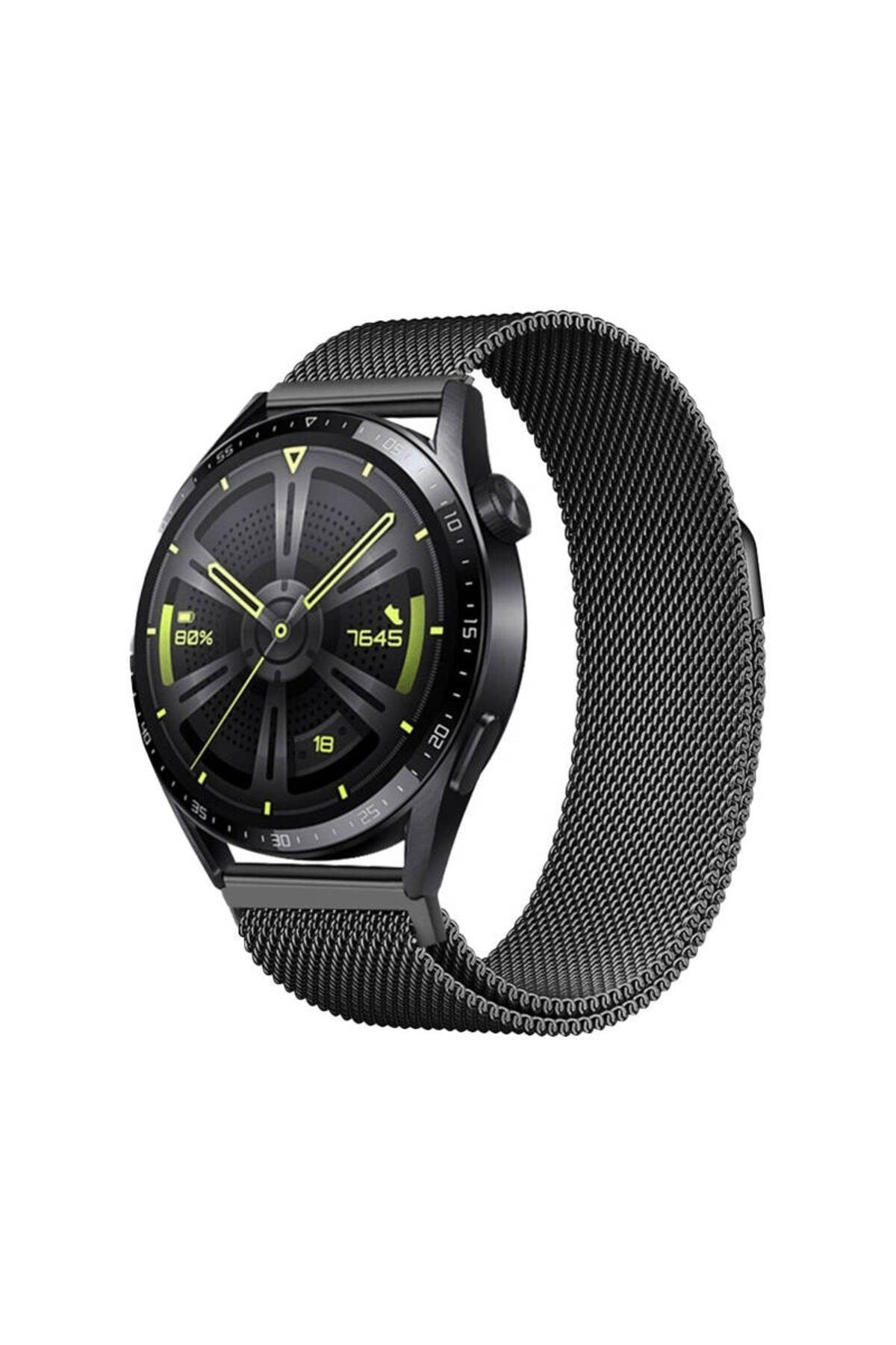 Galaxy Watch Active 2 44mm NVTH Band-12 20mm Metal Hasır Kordon-Siyah