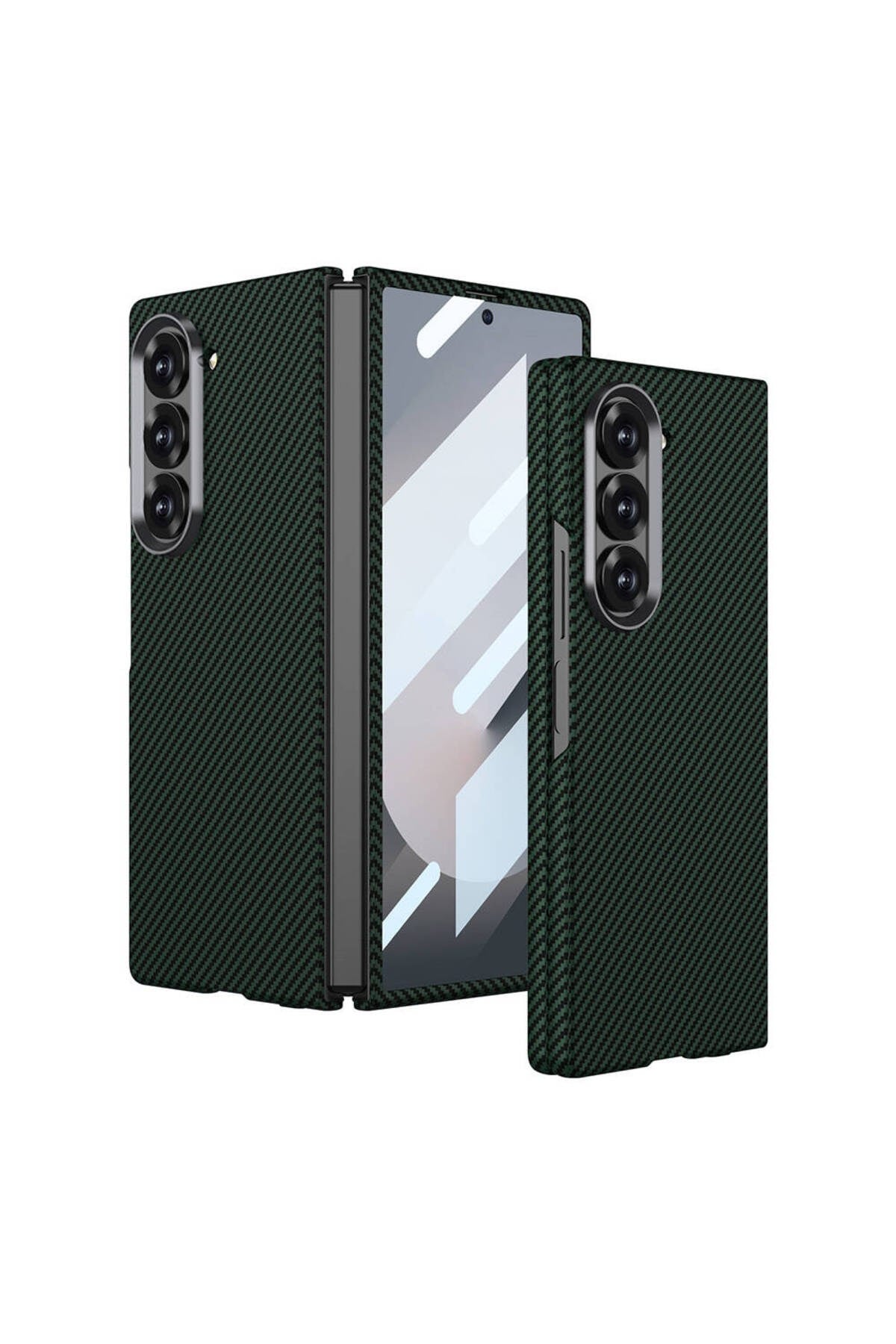 Galaxy Z Fold 6 Uyumlu Kamera Korumalı Karbon Fiber Tasarımlı Arka Yüzey NVTH Kıpta Karbon Kapak