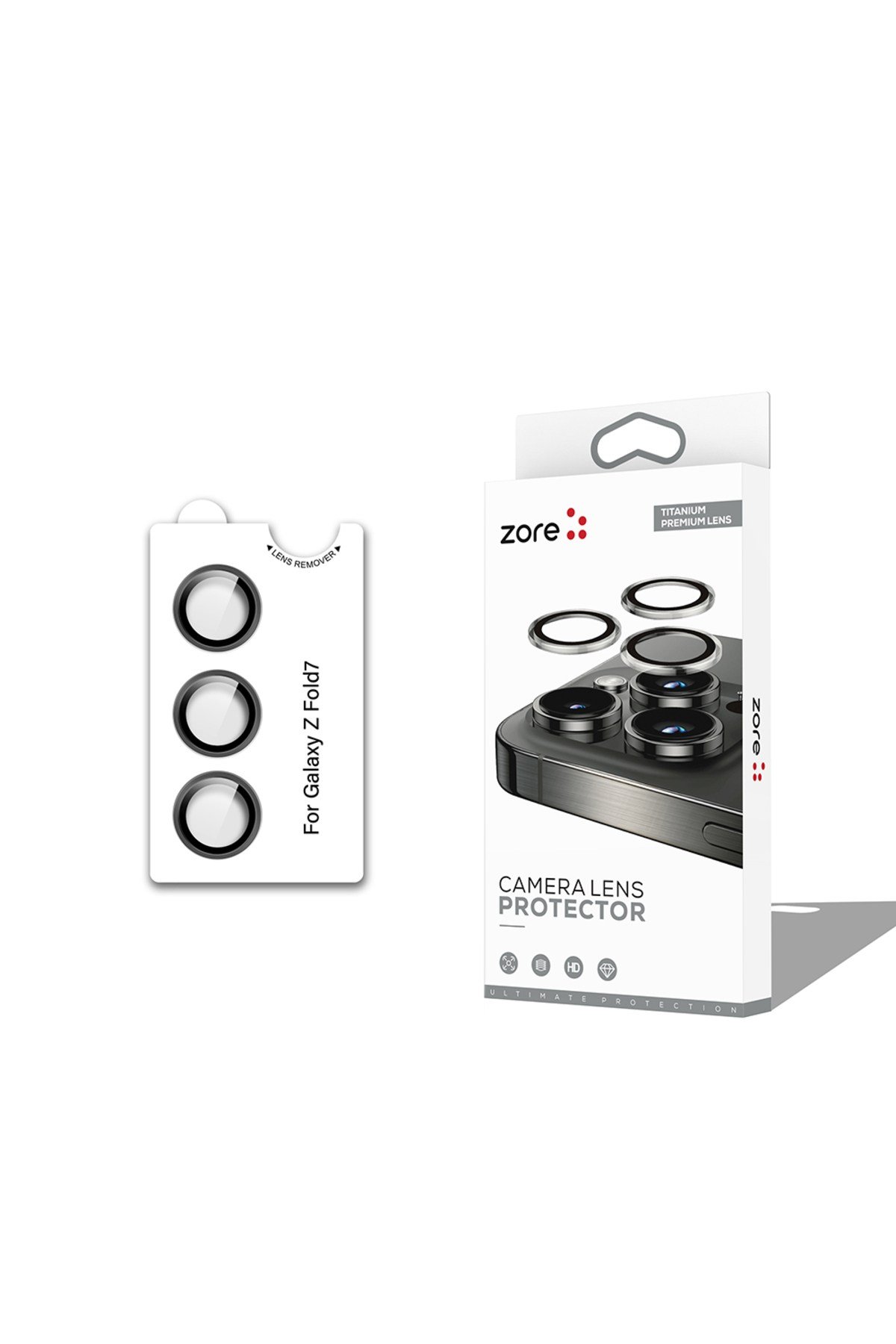 Galaxy Z Fold 7 Zore CL-12 Premium Safir Parmak İzi Bırakmayan Anti-Reflective Kamera Lens Koruyucu