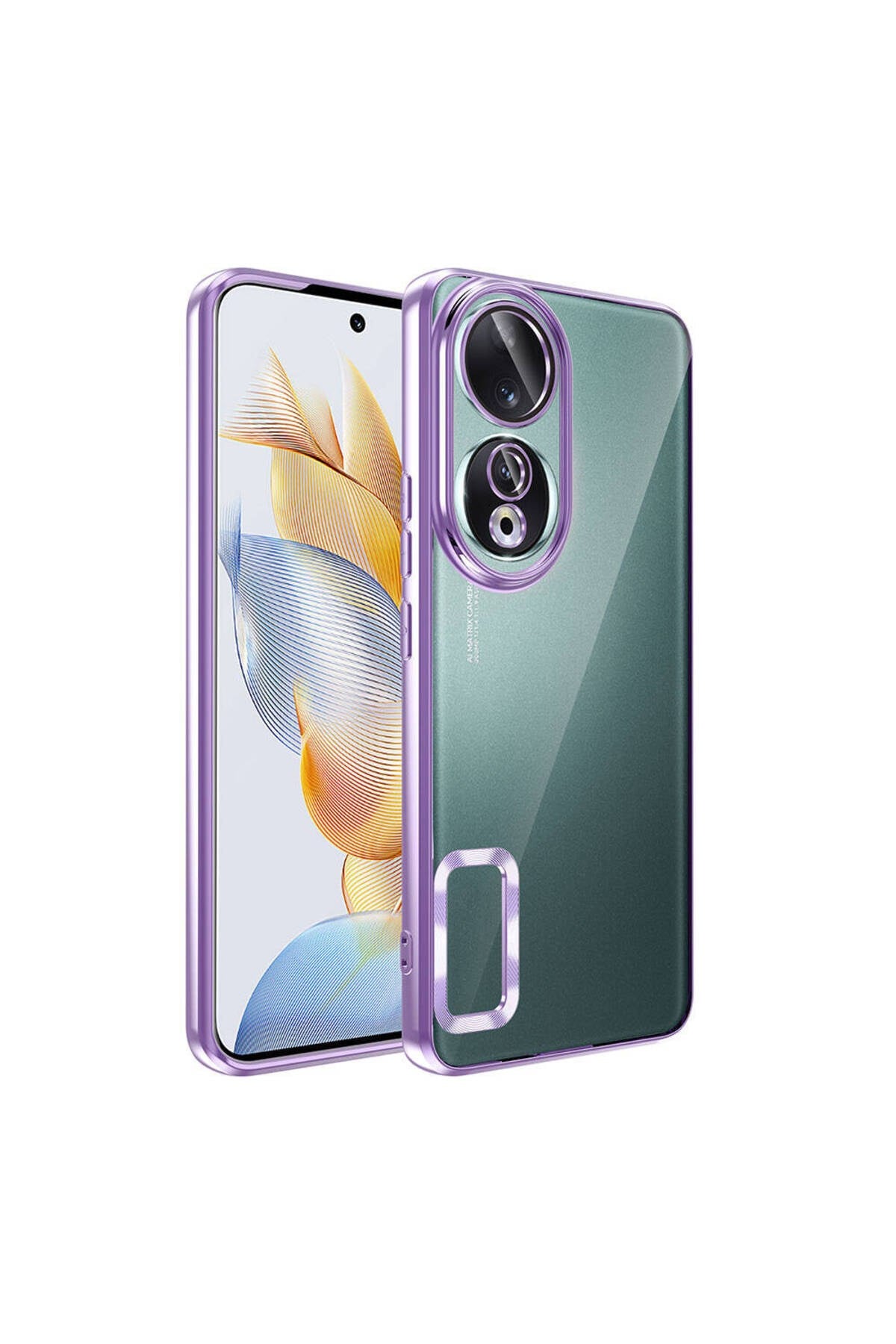 Honor 90 Kılıf Kamera Korumalı Logo Gösteren NVTH Omega Kapak - Lila