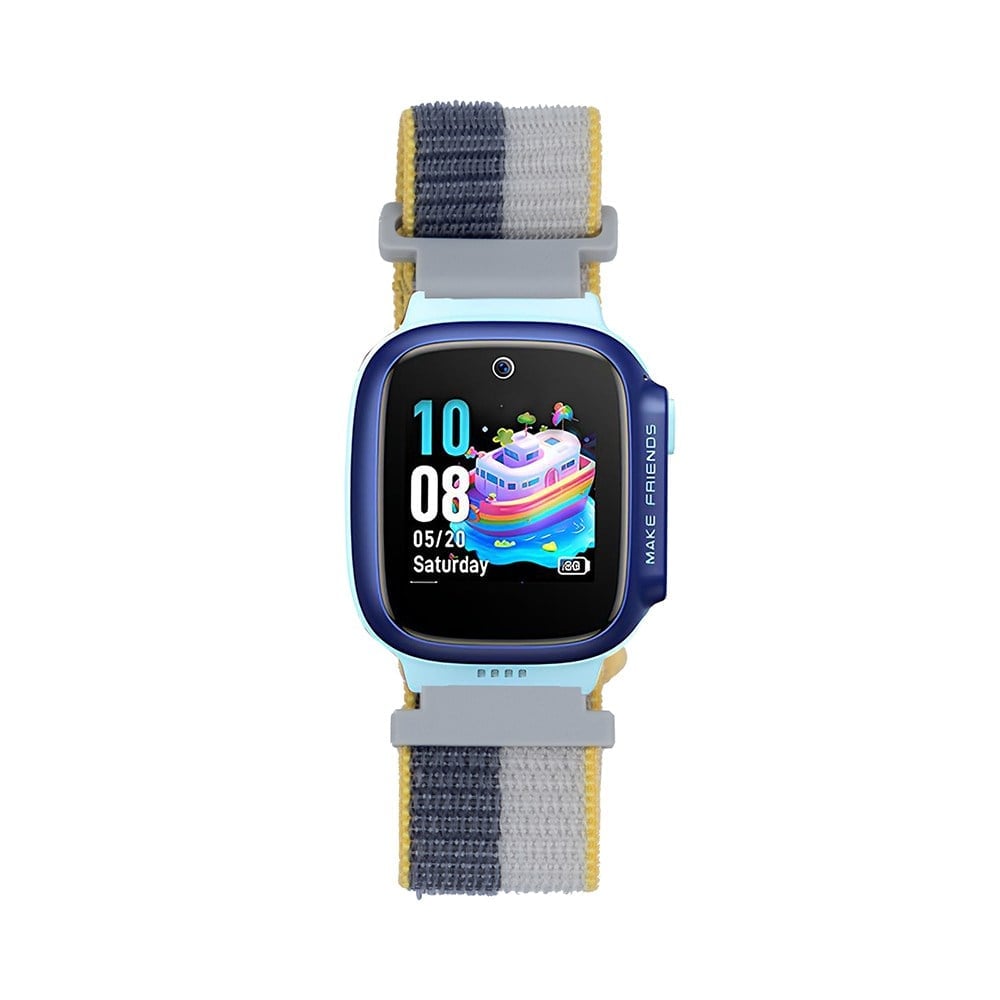Huawei GT4 41mm NVTH KRD-03 18mm Çocuklara Özel Hasır Kordon - Lila-Gri