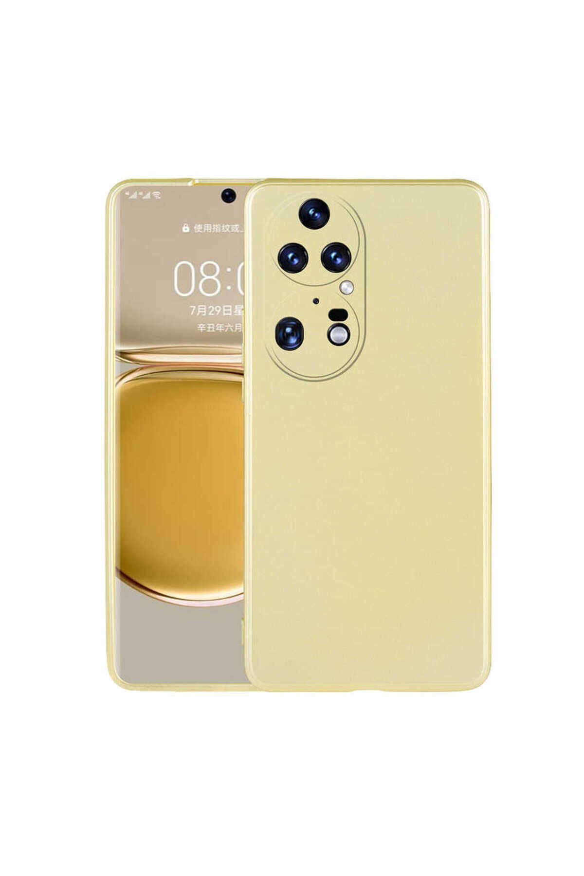 Huawei P50 Pro Kılıf NVTH Premier Silikon Kapak - Gold