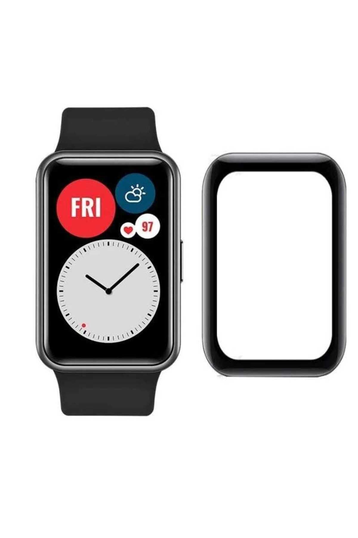 Huawei Watch Fit NVTH PMMA Pet Saat Ekran Koruyucu - Siyah