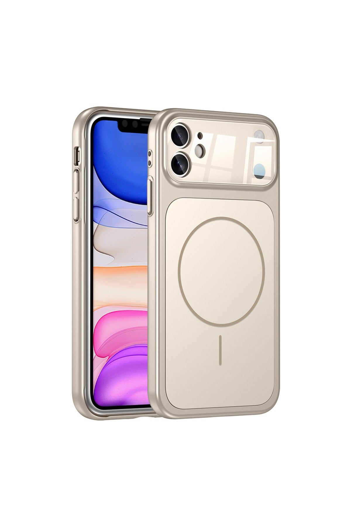 iPhone 11 Kılıf NVTH M-Safe Şarj Özellikli Kamera Korumalı Formen Kapak - Gri