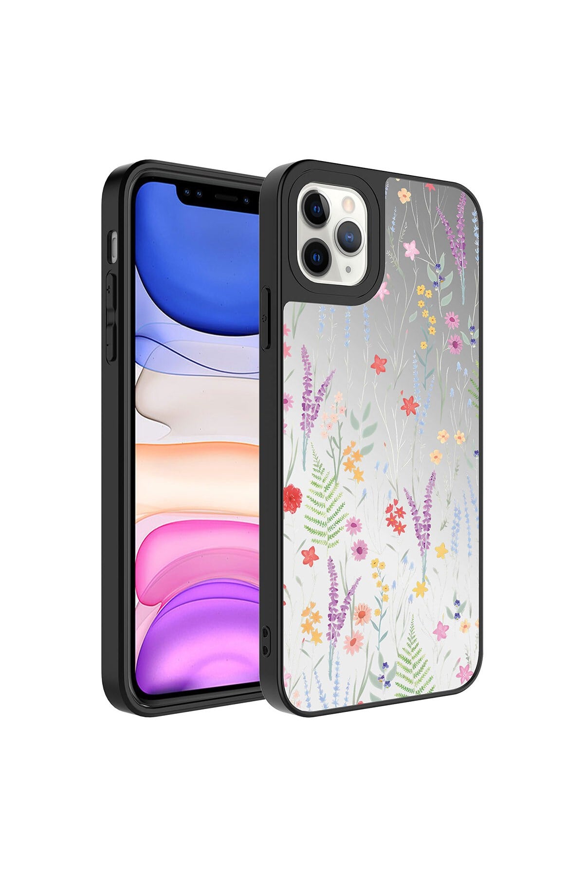 iPhone 11 Pro Max Uyumlu Aynalı Desenli Kamera Korumalı Parlak NVTH Mirror Kılıf-Dallar