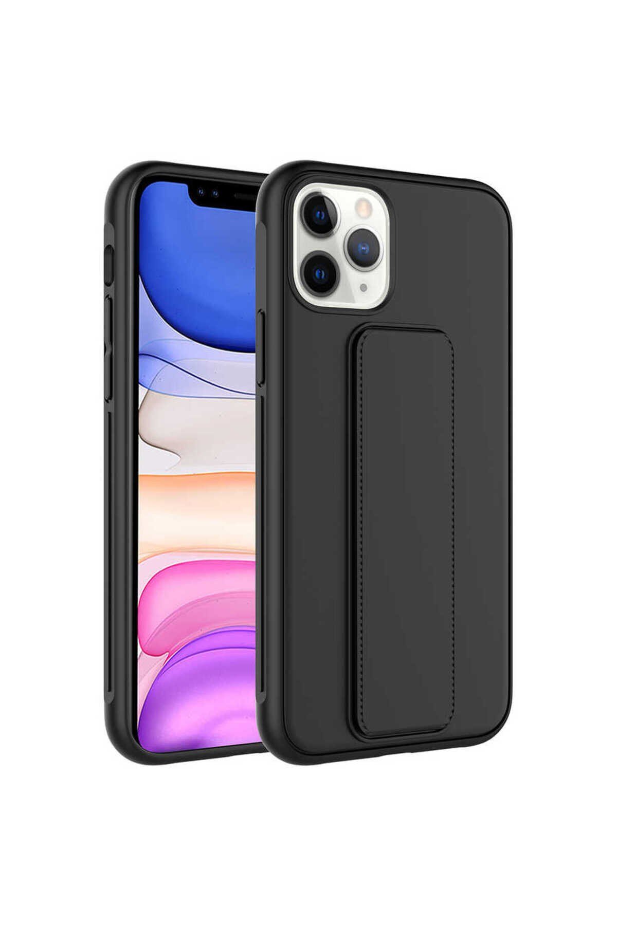 iPhone 11 Pro Max Uyumlu NVTH Qstand Kılıf-Siyah