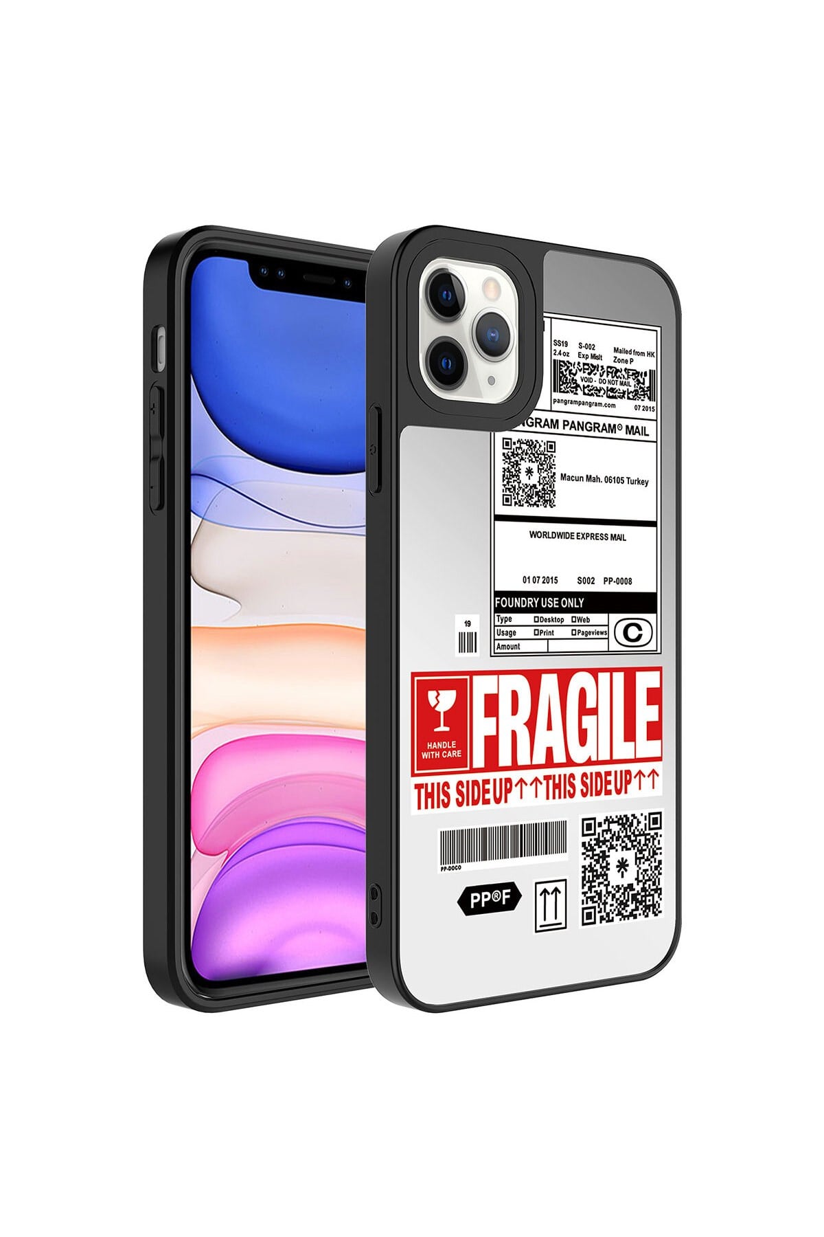 iPhone 11 Pro Uyumlu Aynalı Desenli Kamera Korumalı Parlak NVTH Mirror Kılıf-Fragile