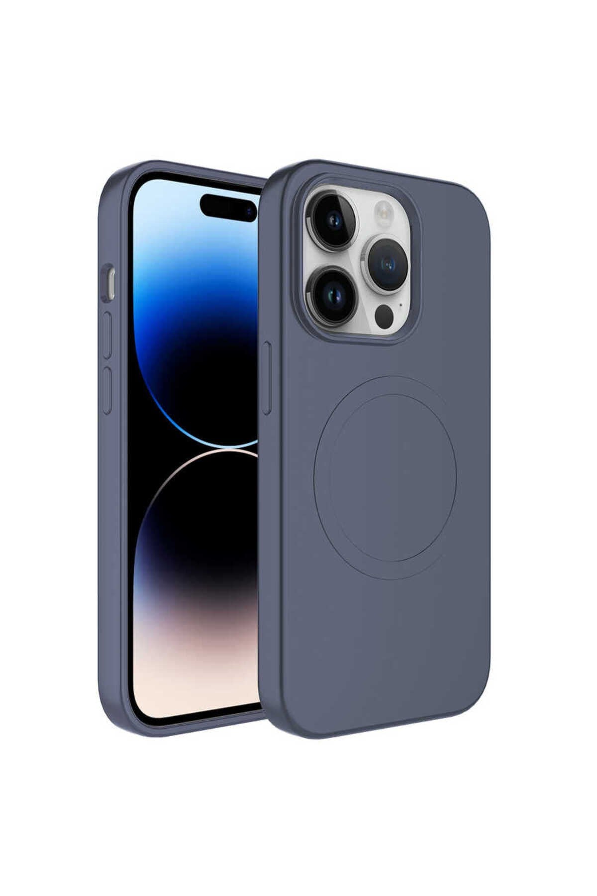 iPhone 11 Pro Uyumlu Magsafe Wireless Şarj Özellikli Pastel Renk Silikon NVTH Plas Kılıf-Laven