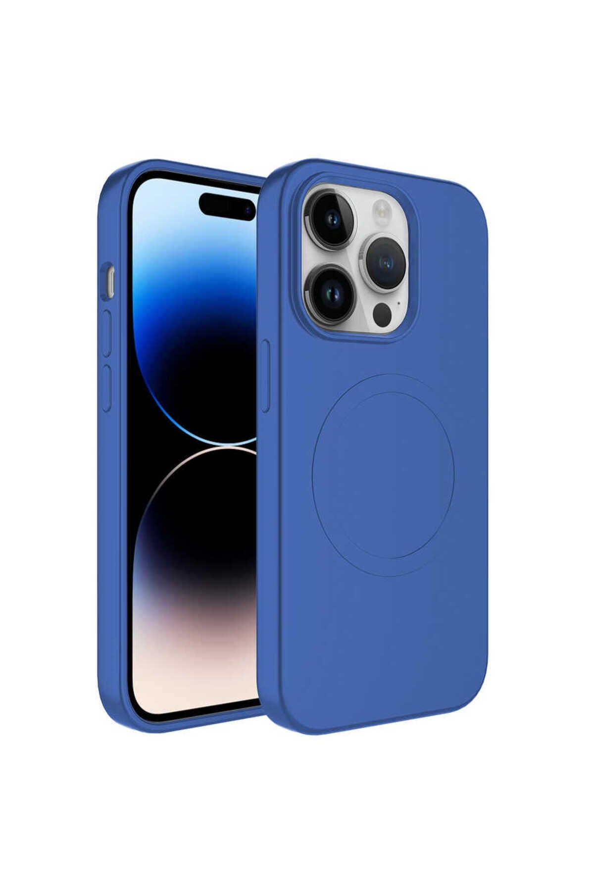 iPhone 11 Pro Uyumlu Magsafe Wireless Şarj Özellikli Pastel Renk Silikon NVTH Plas Kılıf-Mavi