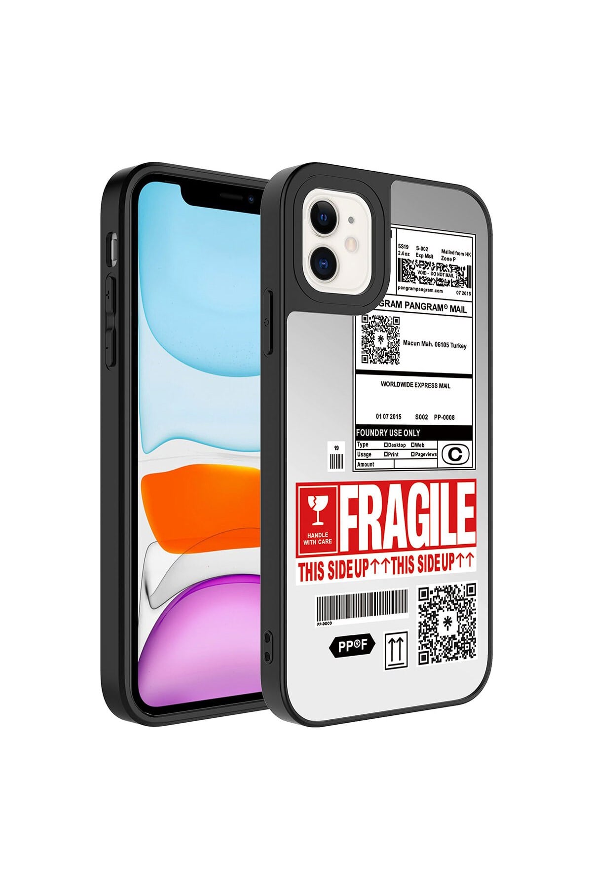 iPhone 11 Uyumlu Aynalı Desenli Kamera Korumalı Parlak NVTH Mirror Kılıf-Fragile