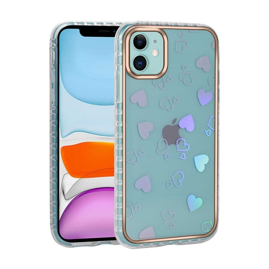 iPhone 11 Uyumlu Desenli Parlayan Transparan NVTH Avva Kılıf-NO3