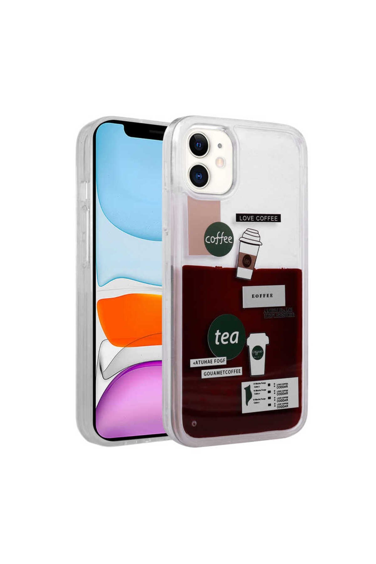 iPhone 11 Uyumlu Desenli Sıvılı NVTH Drink Silikon Kılıf-NO2