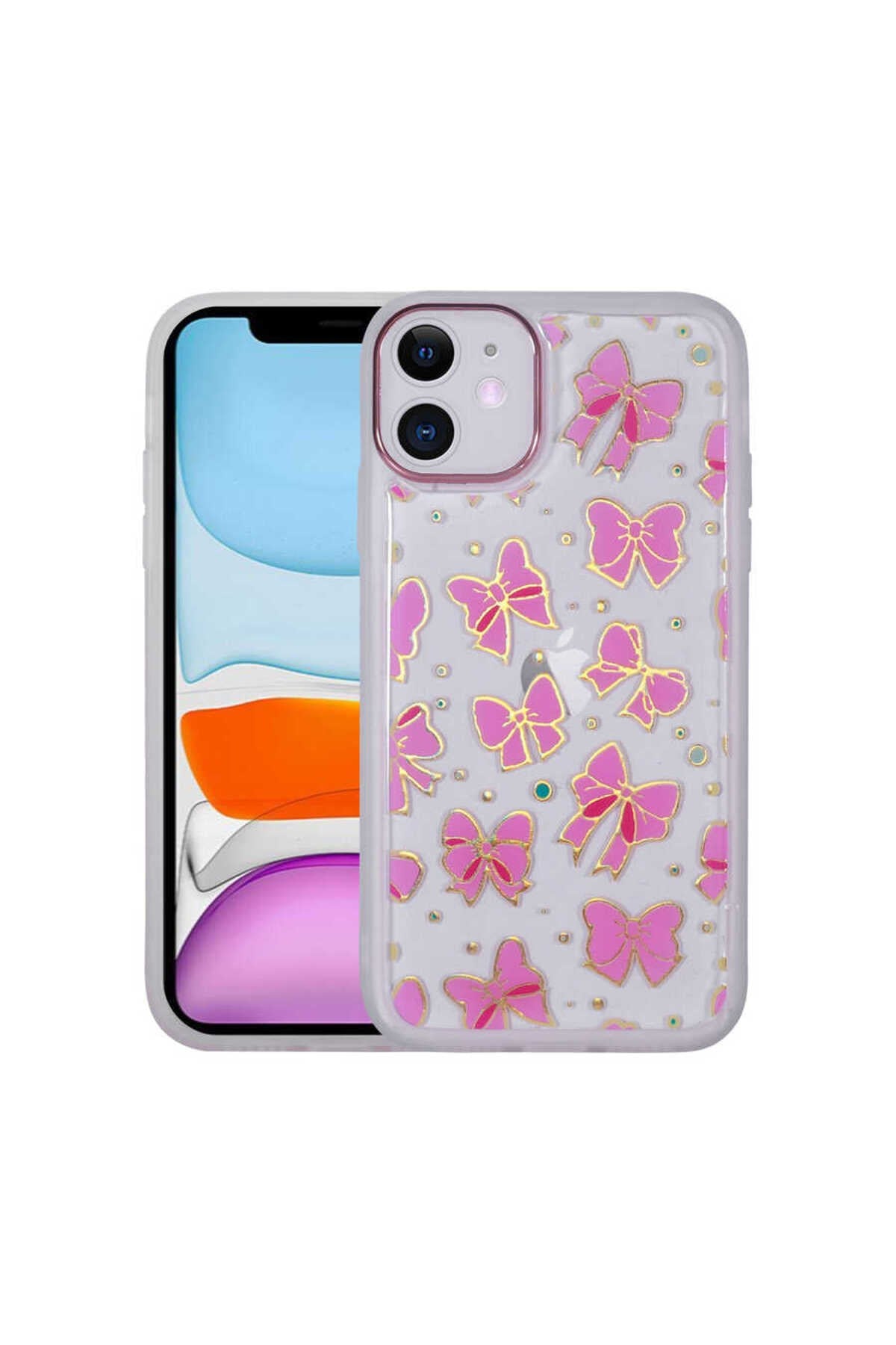 iPhone 11 Uyumlu Figürlü Desenli Işıltılı Sert NVTH Sos Kılıf-NO1