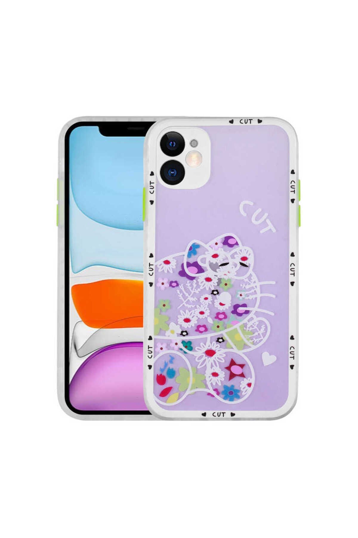 iPhone 11 Uyumlu Kamera Korumalı Desenli Sert NVTH Hess Kılıf-NO8