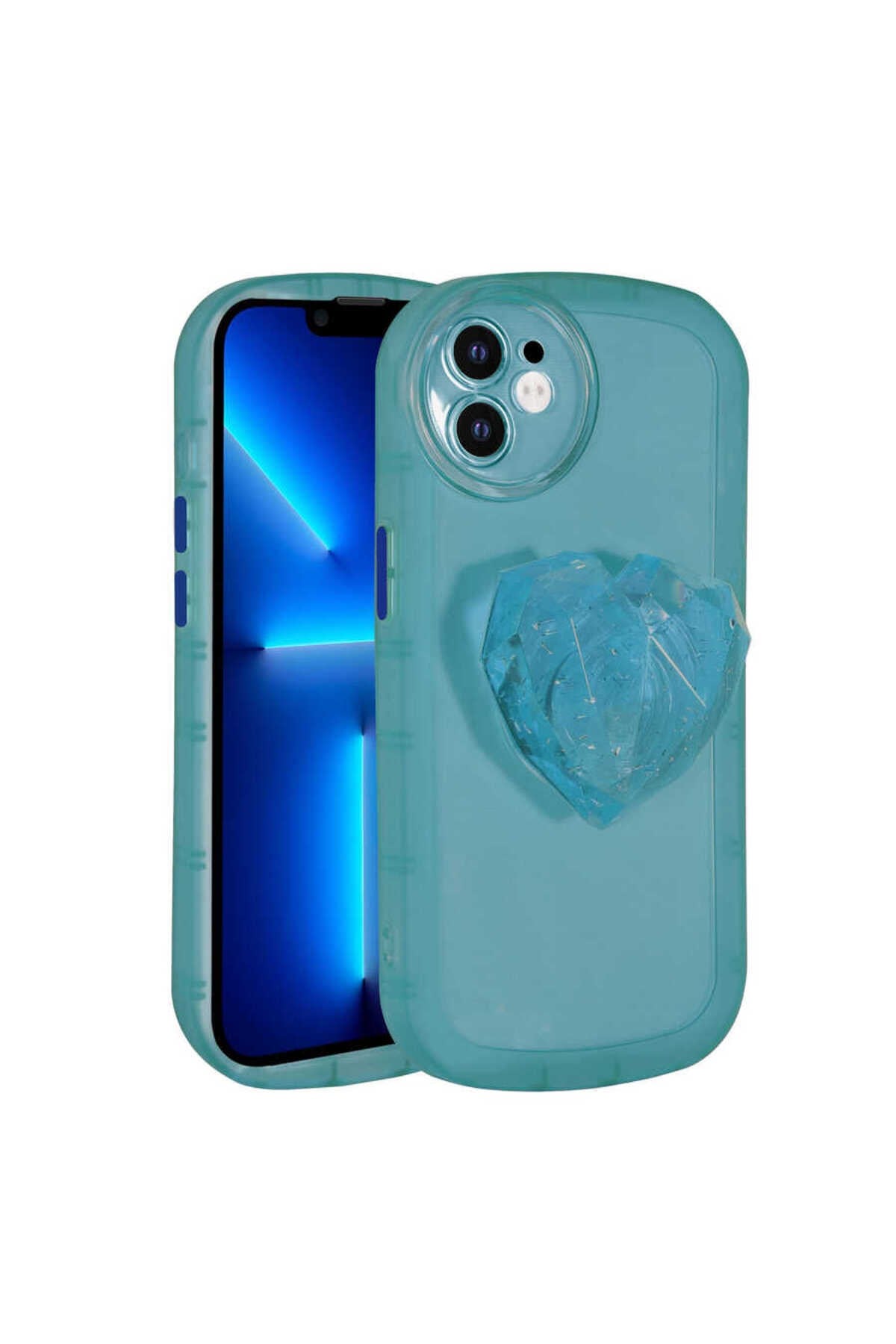 iPhone 11 Uyumlu Kamera Korumalı Pop Soketli Renkli NVTH Ofro Kılıf-Mavi